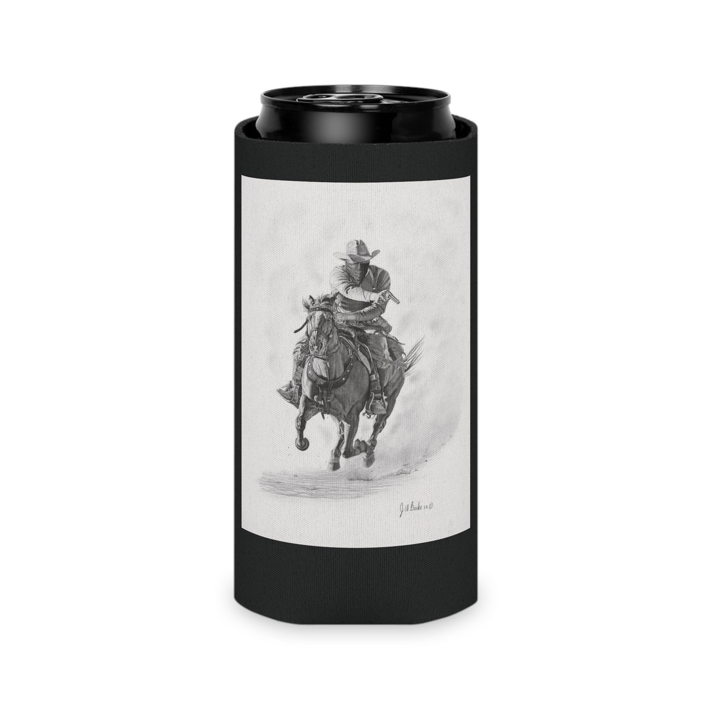 " Bandit " Rustic Cowboy Can Cooler, Western Beverage Sleeve, Outdoor Party Gear, Country-Themed Drink Holder, Ideal for BBQs & Tailgates