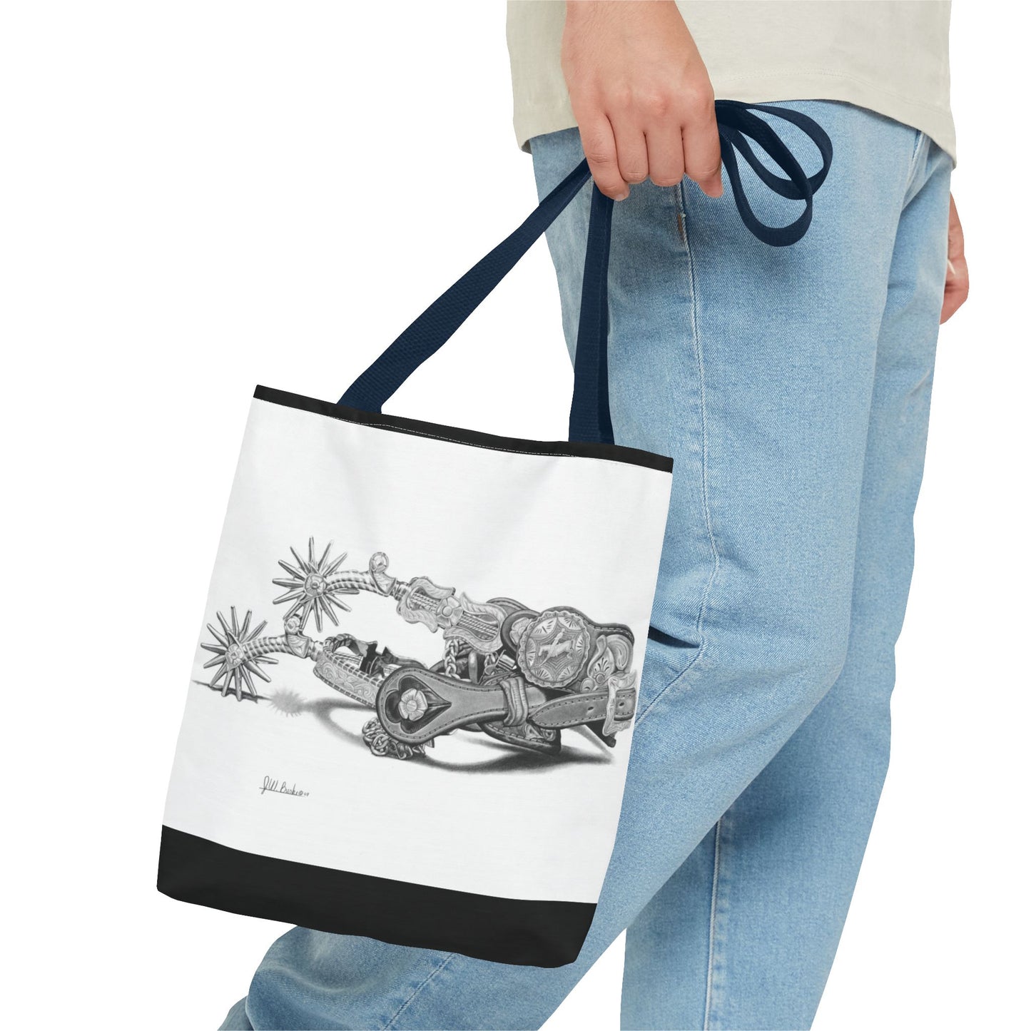 "Spurs" Tote Bag, Western Style Shopping Tote, Equestrian Gift, Farmhouse Decor, Horse Lover Accessory