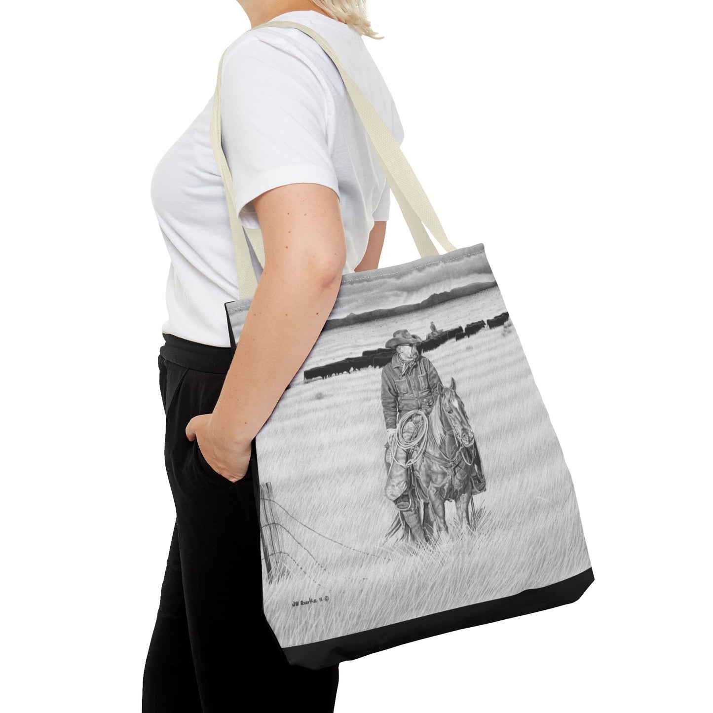 "The Passing Storm" Tote Bag, Western Style Shopping Tote, Equestrian Gift, Farmhouse Decor, Horse Lover Accessory