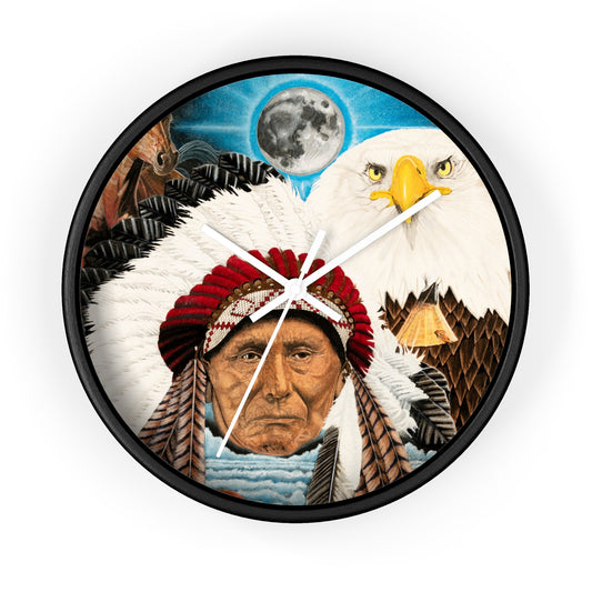 "Dream of Chief Joseph" Cowboy Wall Clock - Vintage Farmhouse Decor, Western Theme Timepiece, Country Home Accent, Horse Lover Gift, Unique Wall Art