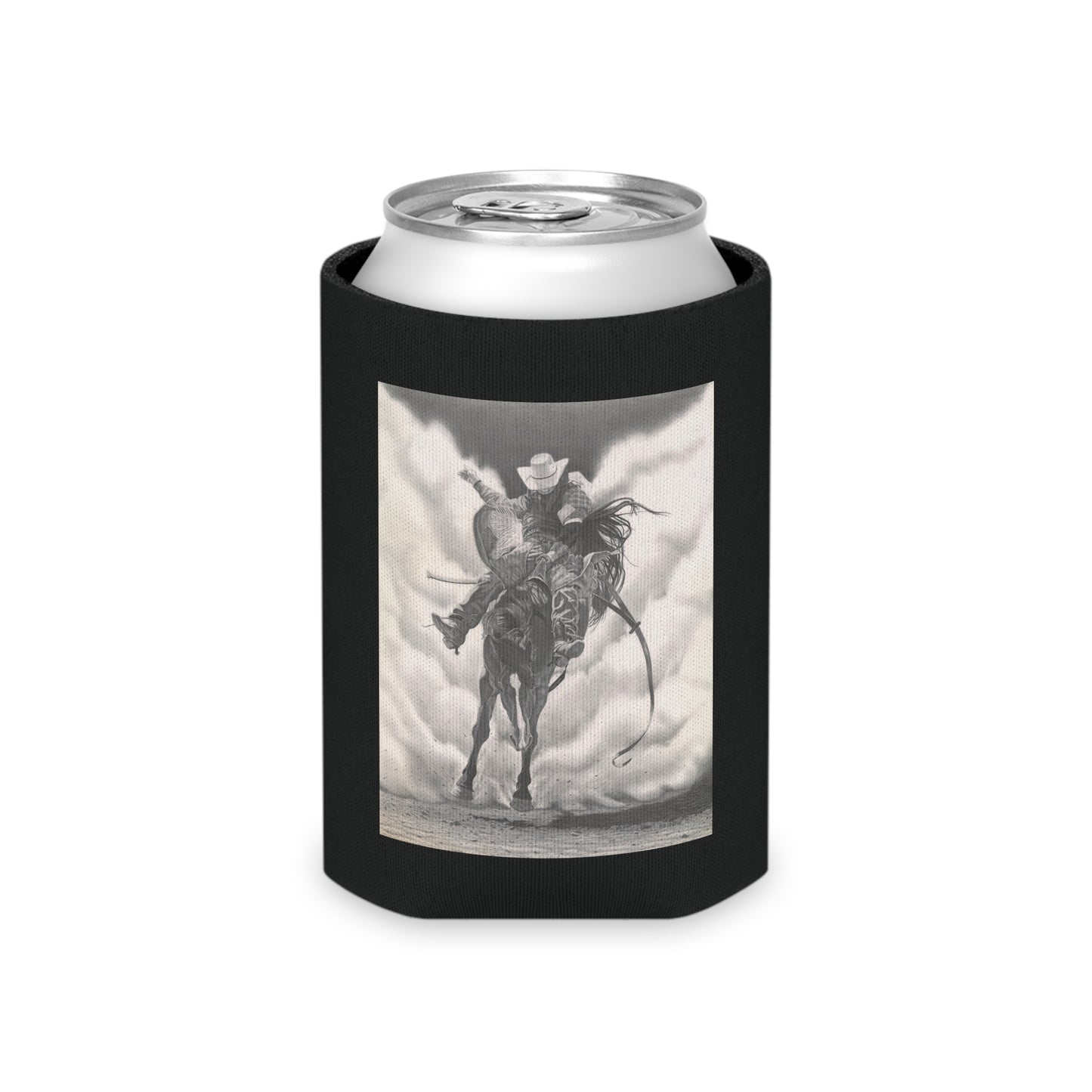 "Storm a Brewing" Rustic Cowboy Can Cooler, Western Beverage Sleeve, Outdoor Party Gear, Country-Themed Drink Holder, Ideal for BBQs & Tailgates