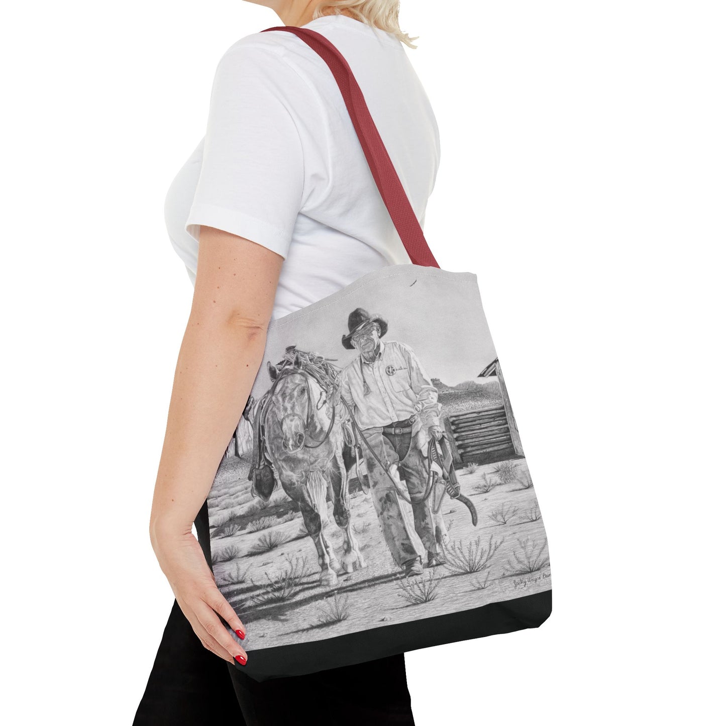 "On The Trail of Outlaw" Western Art Tote Bag