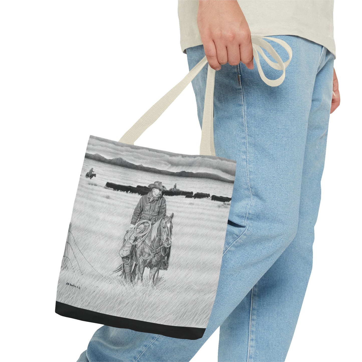 "The Passing Storm" Tote Bag, Western Style Shopping Tote, Equestrian Gift, Farmhouse Decor, Horse Lover Accessory