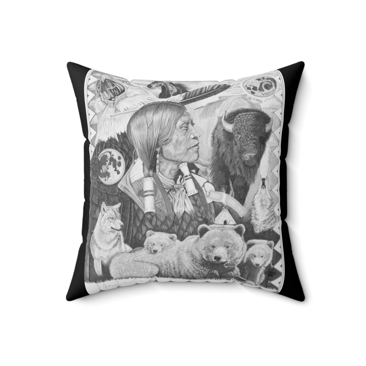 "Two Moon Apache Dream" Cowboy Decor Pillow, Western Home Accent, Farmhouse Throw Pillow, Gift for Horse Lovers, Country Style Cushion