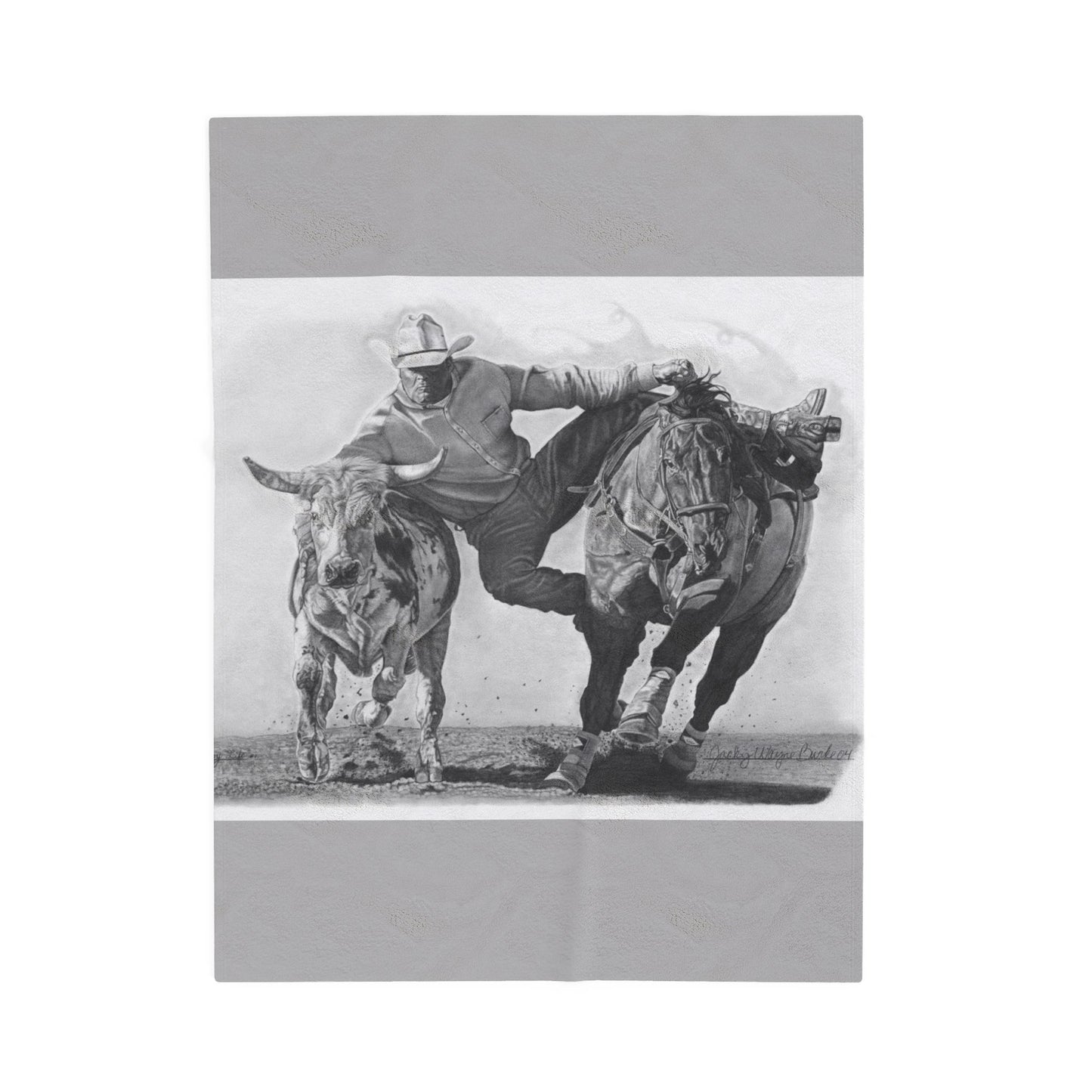 "Cowboy Life # 1" Cozy Cowboy Velveteen Plush Blanket | Western Decor, Gift for Horse Lovers, Camping Blanket, Soft Throw, Farmhouse Style