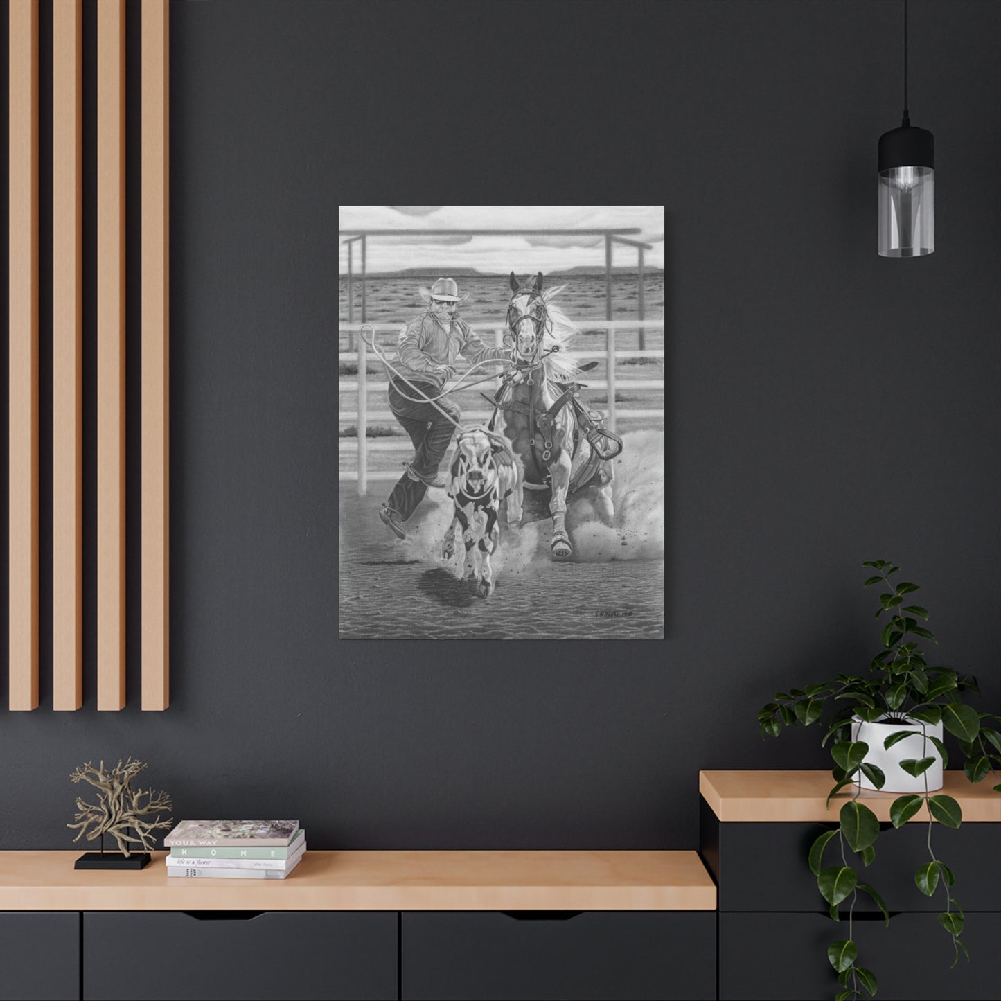 "Stone Cold Throw" Western Artwork on canvas