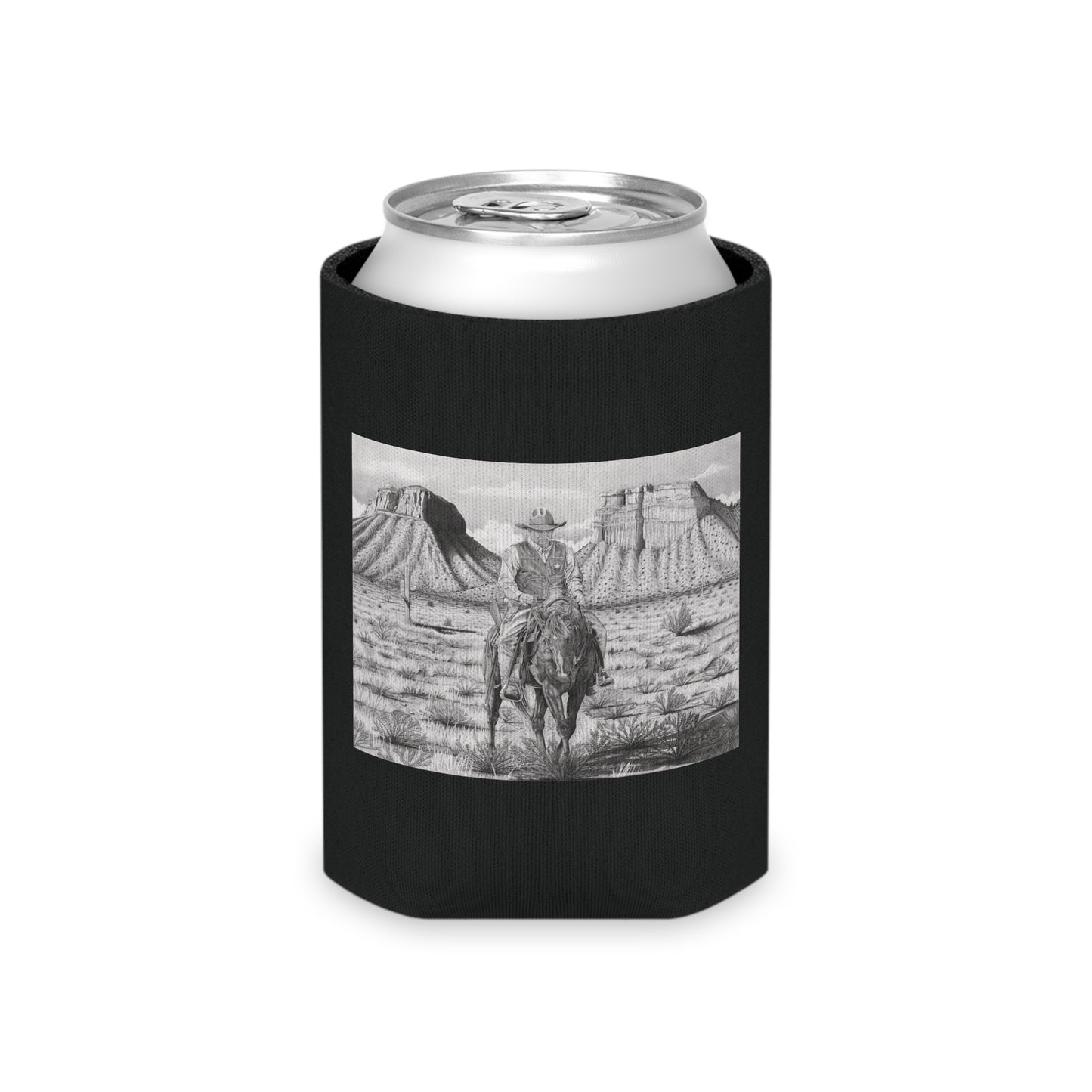 "On The Outlaw Trail" Rustic Cowboy Can Cooler, Western Beverage Sleeve, Outdoor Party Gear, Country-Themed Drink Holder, Ideal for BBQs & Tailgates