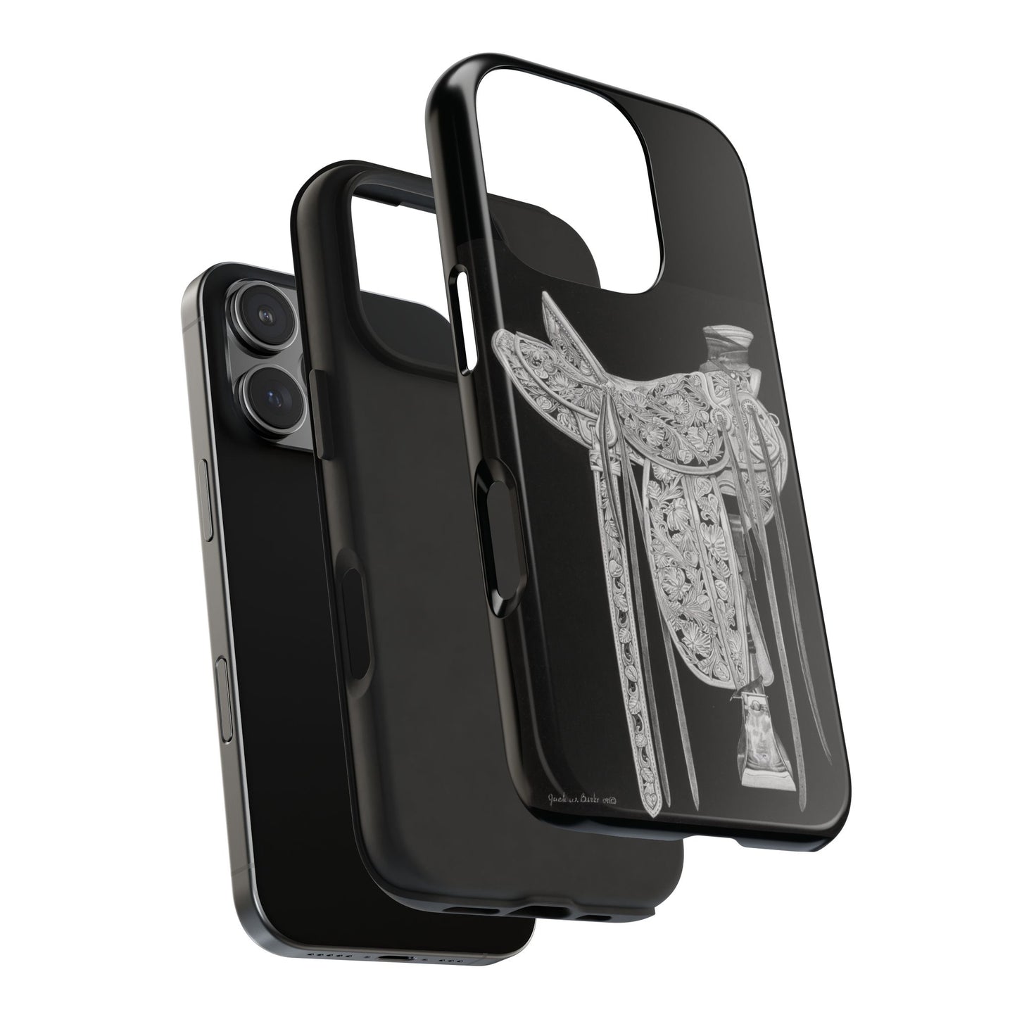 "New Saddle" Western Rodeo Phone Cases, Cowboy Design, Tough Protection, Gift for Him, Ranch Decor, Durable Style