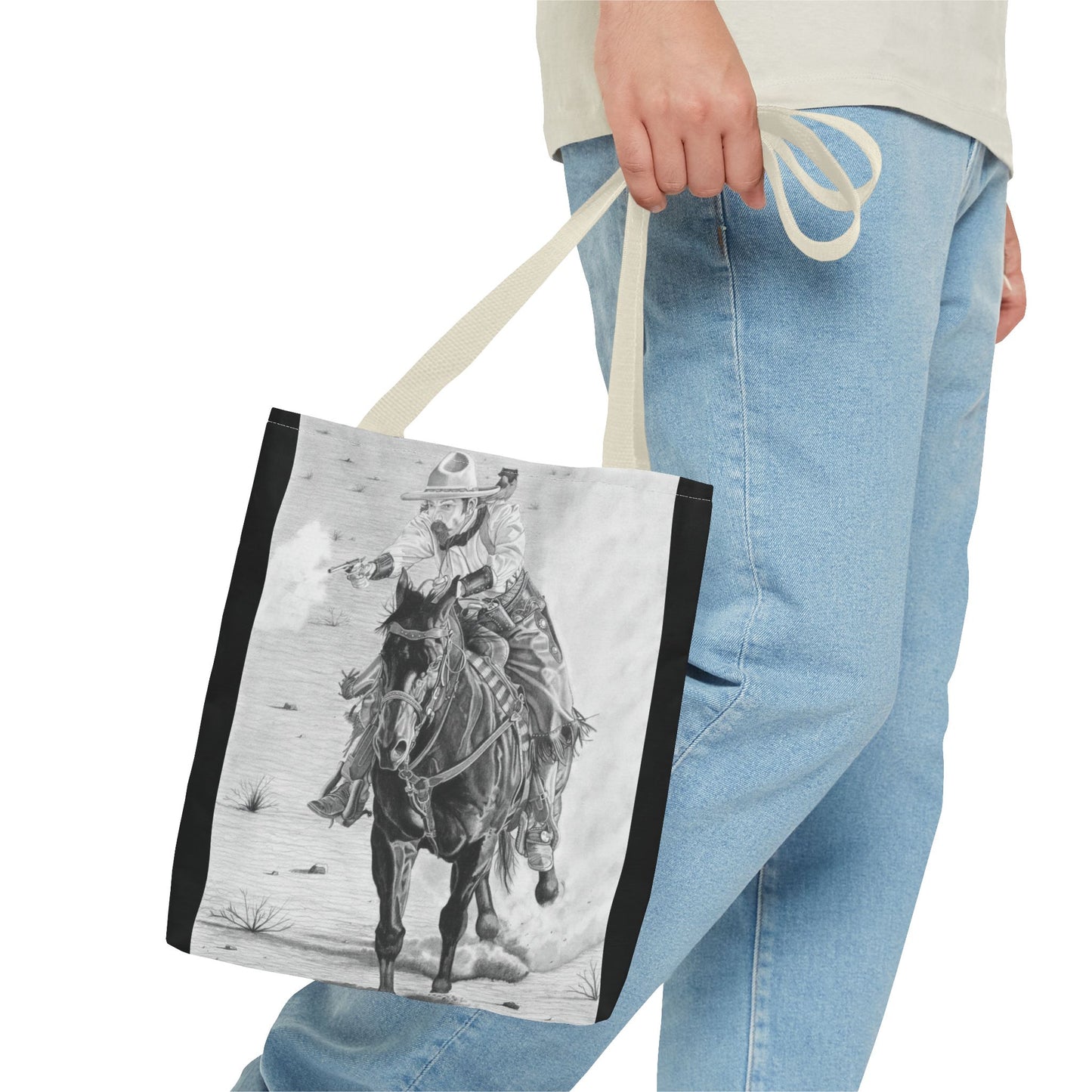 "Wild Bill Rides Again " Tote Bag, Western Style Shopping Tote, Equestrian Gift, Farmhouse Decor, Horse Lover Accessory