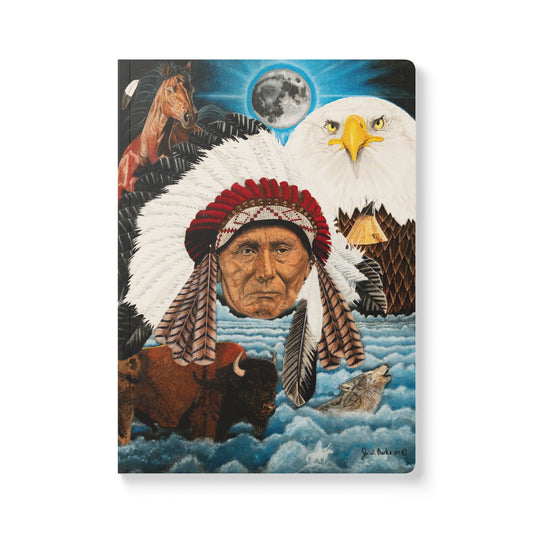 "Dream of Chief Joseph" Native American Wildlife Softcover Journal, Notebook for Writing, Artistic Gift, Travel Journal, Eco-Friendly Stationery, Unique Artwork