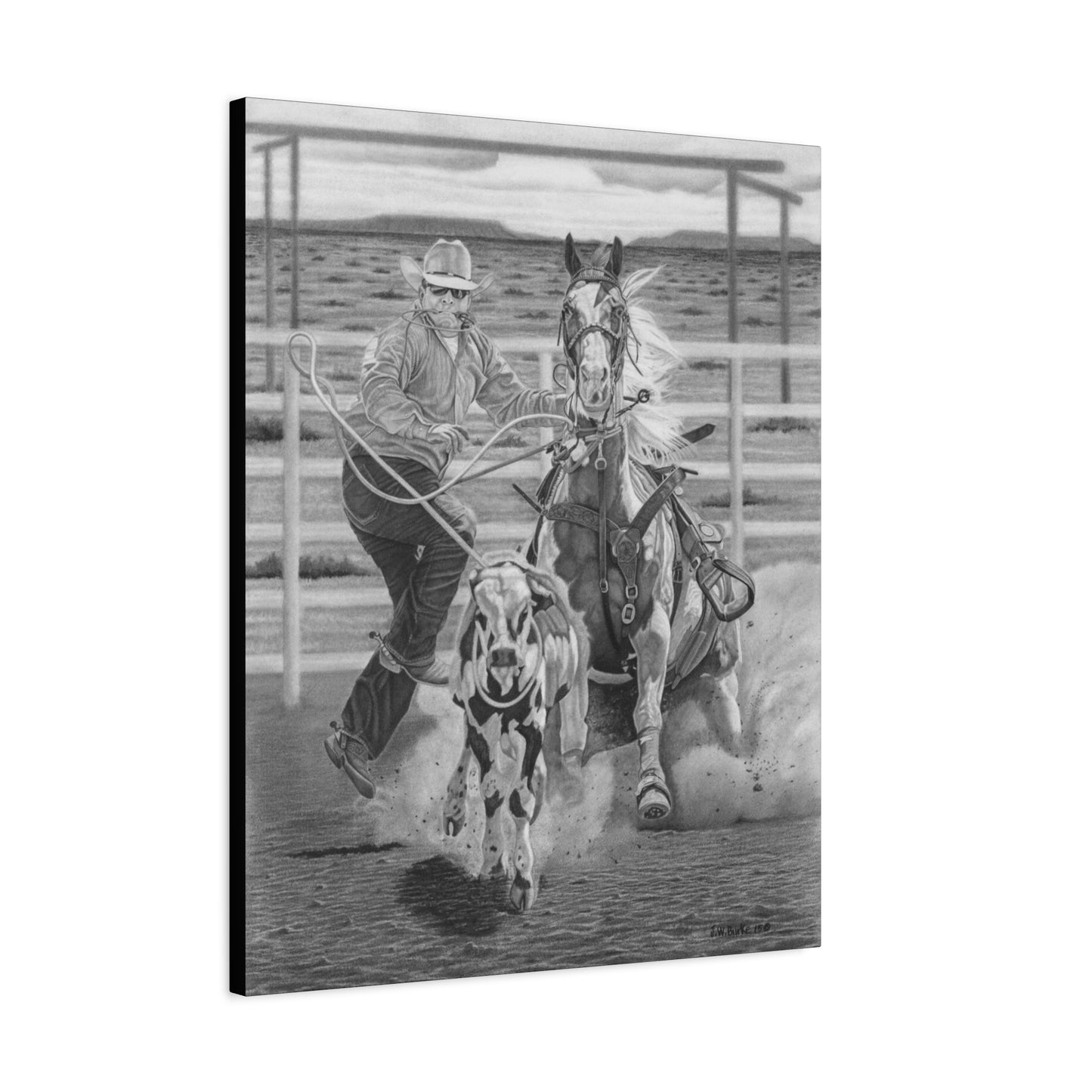 "Stone Cold Throw" Western Artwork on canvas
