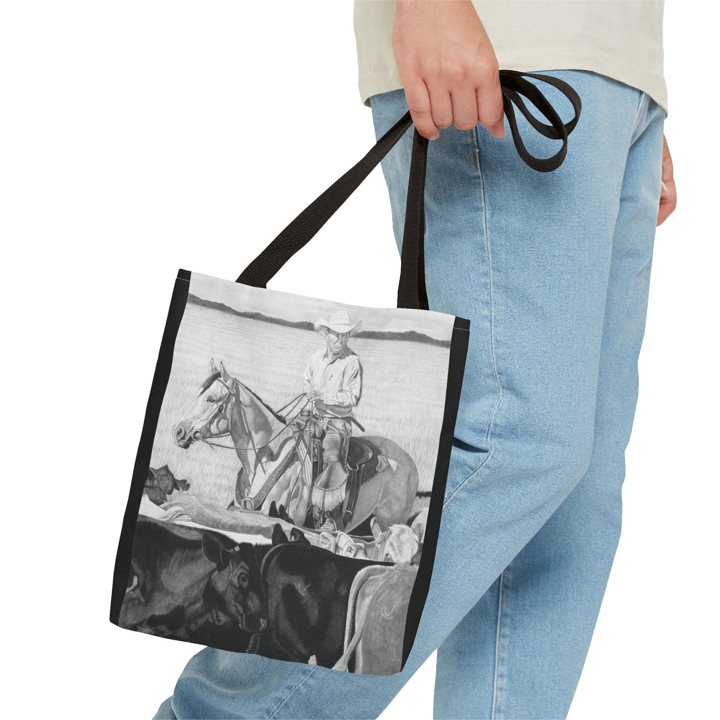 "Hot Day on the Job" Tote Bag, Western Style Shopping Tote, Equestrian Gift, Farmhouse Decor, Horse Lover Accessory