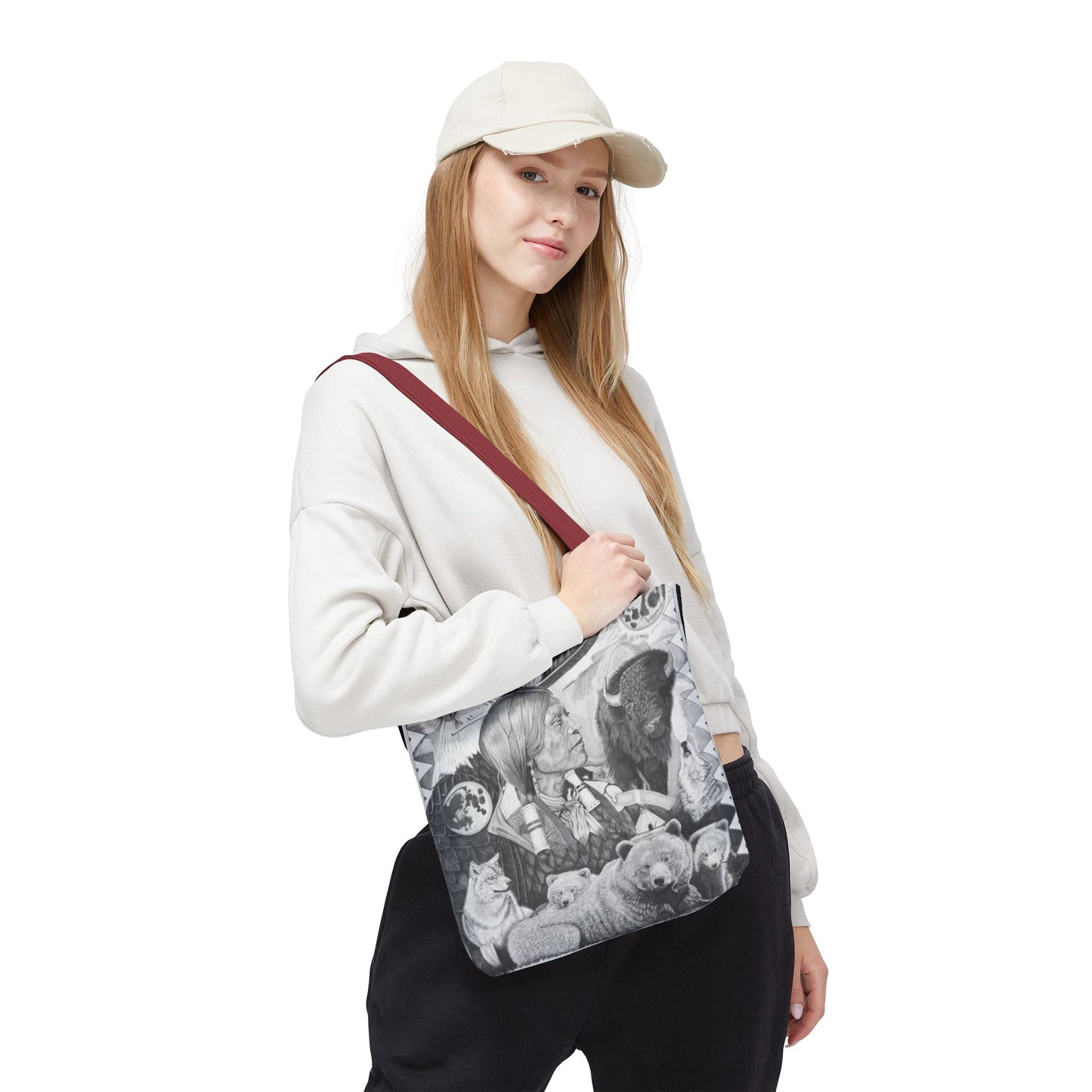 "Two Moon Apache Dream " Tote Bag, Western Style Shopping Tote, Equestrian Gift, Farmhouse Decor, Horse Lover Accessory