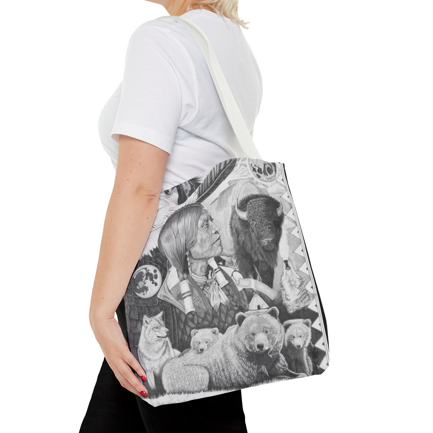 "Two Moon Apache Dream " Tote Bag, Western Style Shopping Tote, Equestrian Gift, Farmhouse Decor, Horse Lover Accessory