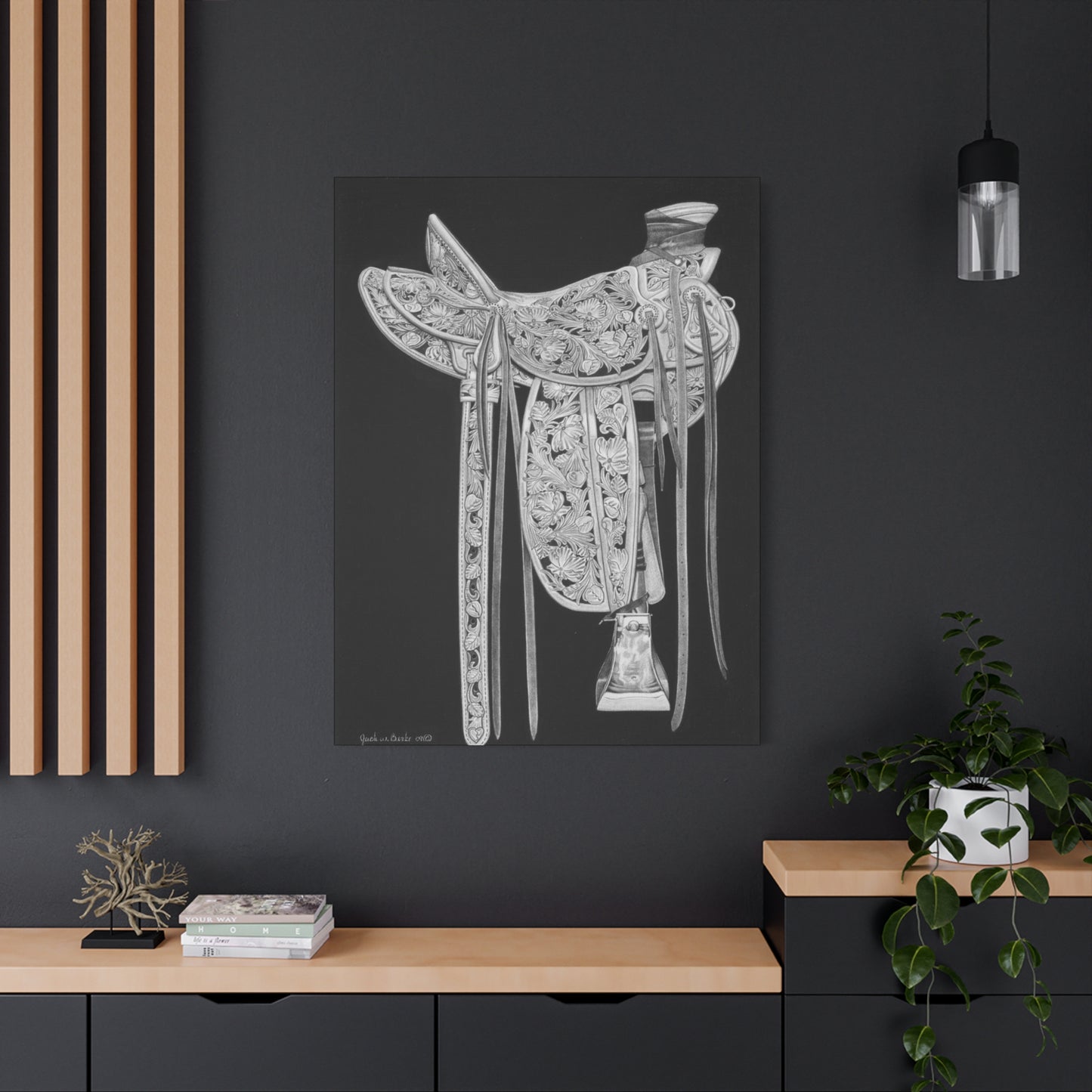 " New Saddle" western art on canvas