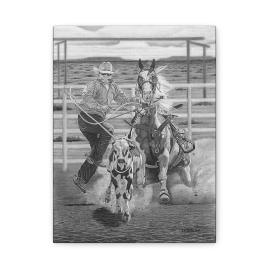 "Stone Cold Throw" Western Artwork on canvas