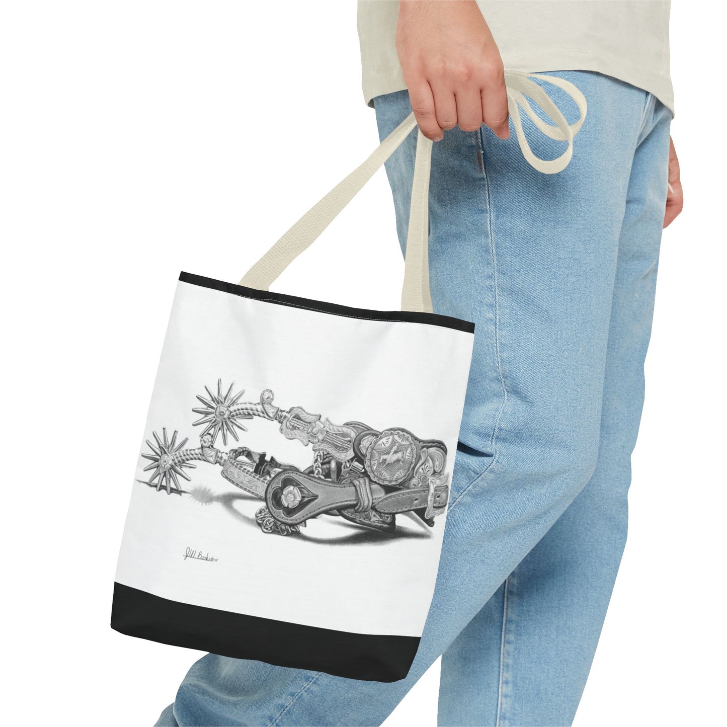 "Spurs" Tote Bag, Western Style Shopping Tote, Equestrian Gift, Farmhouse Decor, Horse Lover Accessory