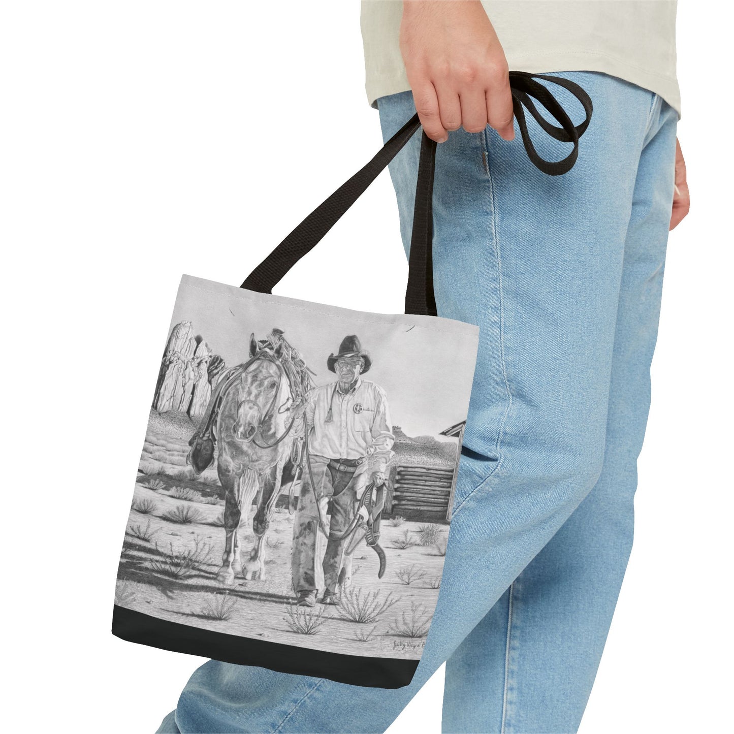 "On The Trail of Outlaw" Western Art Tote Bag