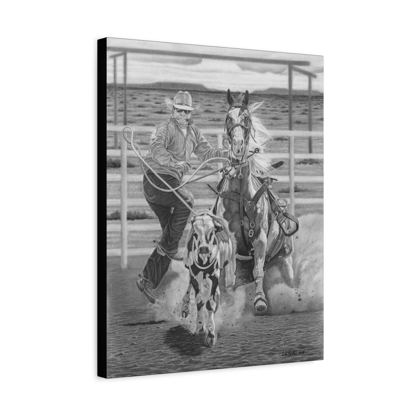 "Stone Cold Throw" Western Artwork on canvas