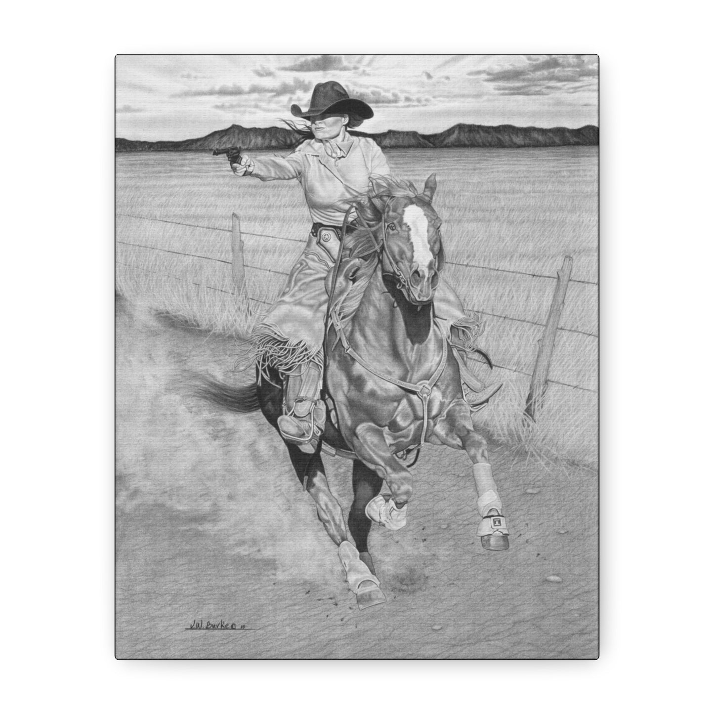 "Dangerouse and Beautiful" western art on canvas