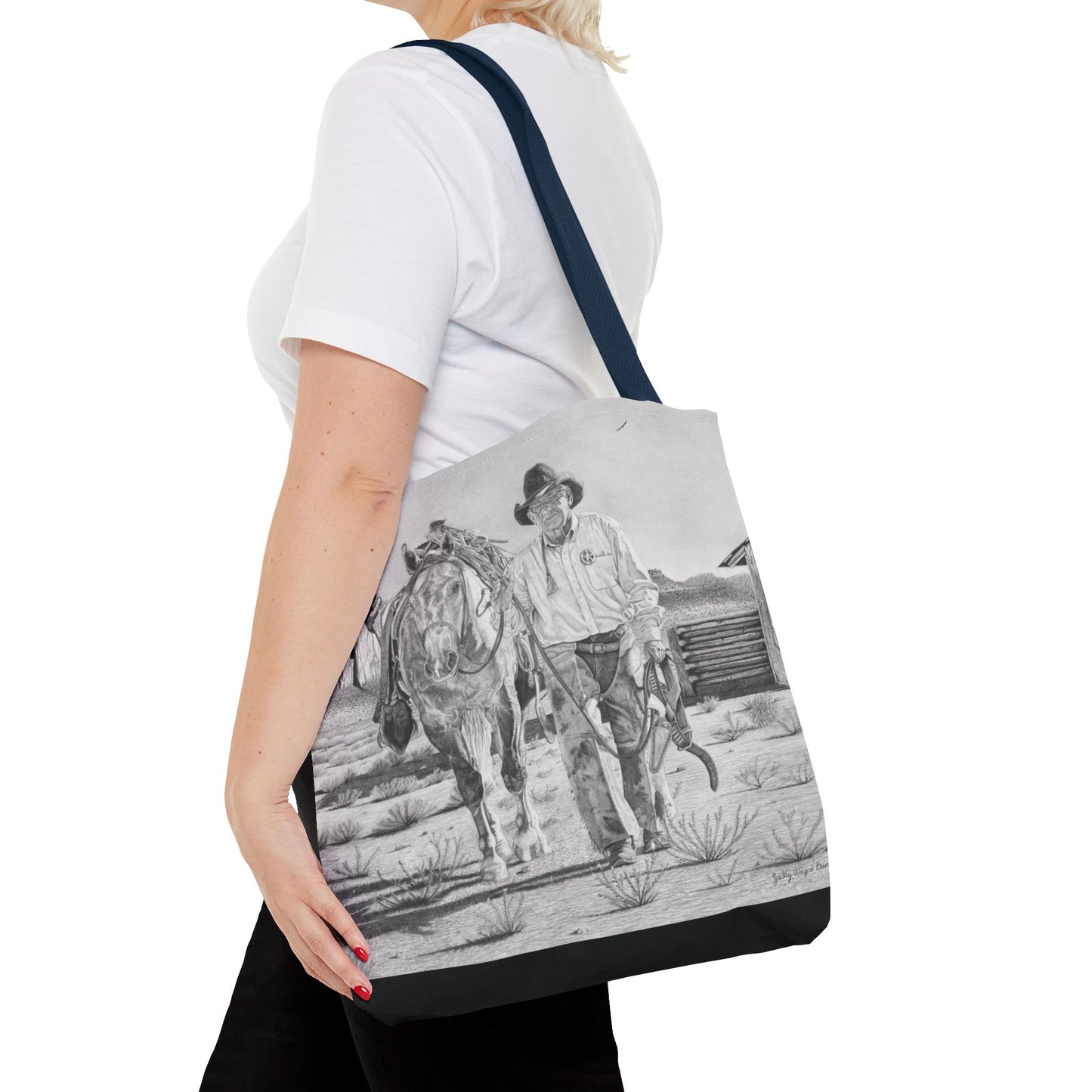 "On The Trail of Outlaw" Western Art Tote Bag