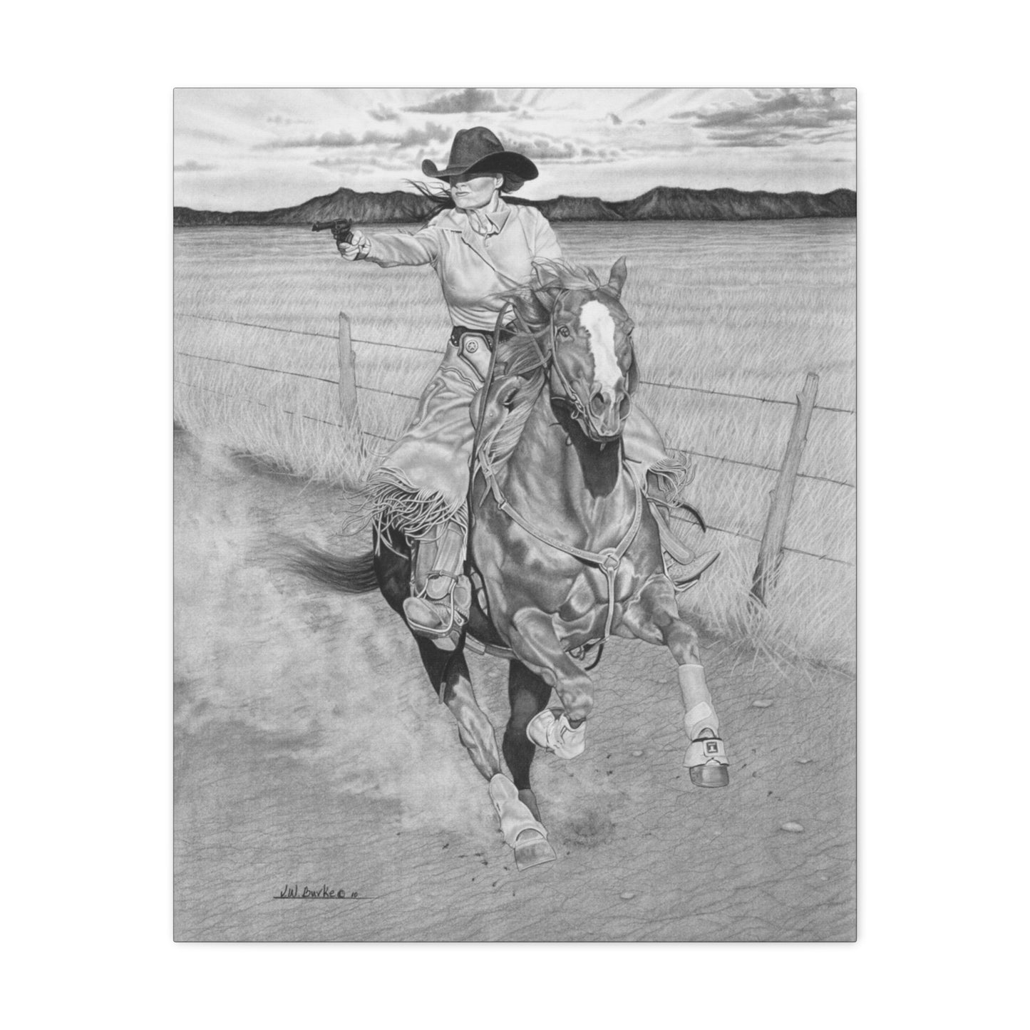 "Dangerouse and Beautiful" western art on canvas