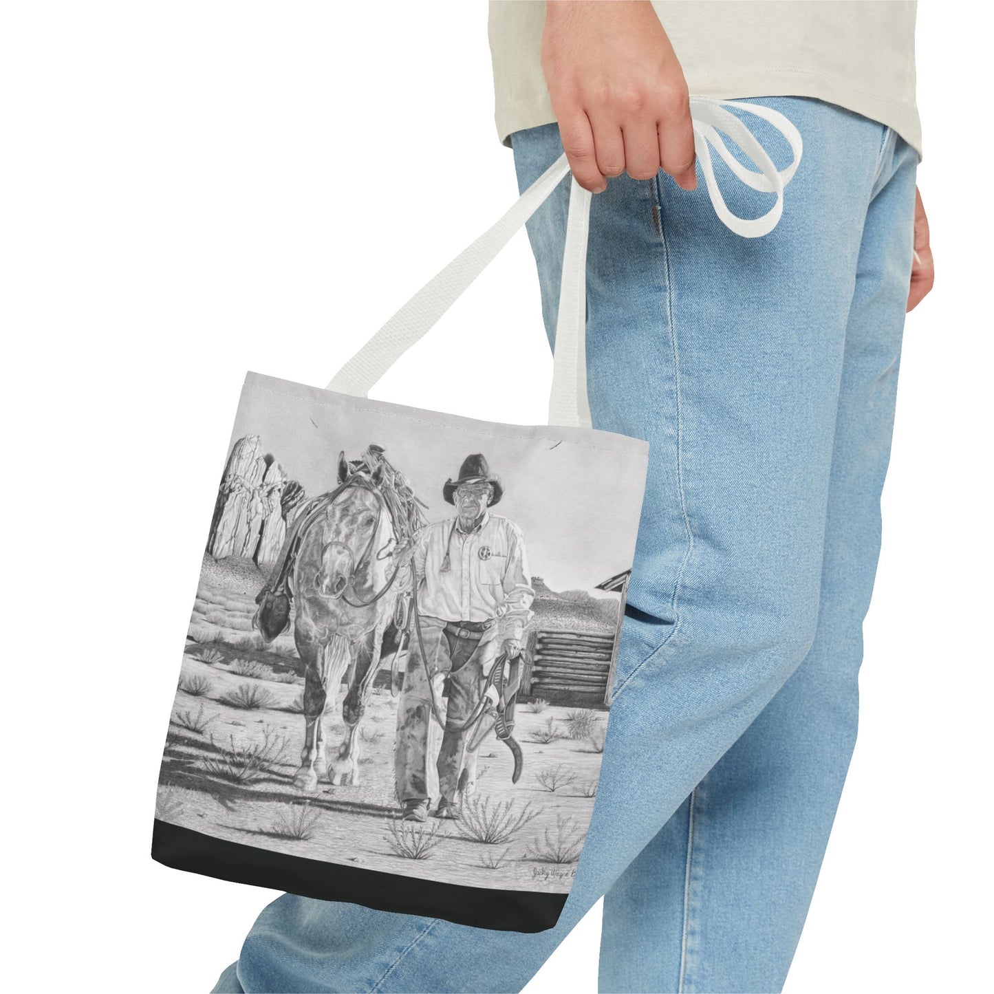 "On The Trail of Outlaw" Western Art Tote Bag