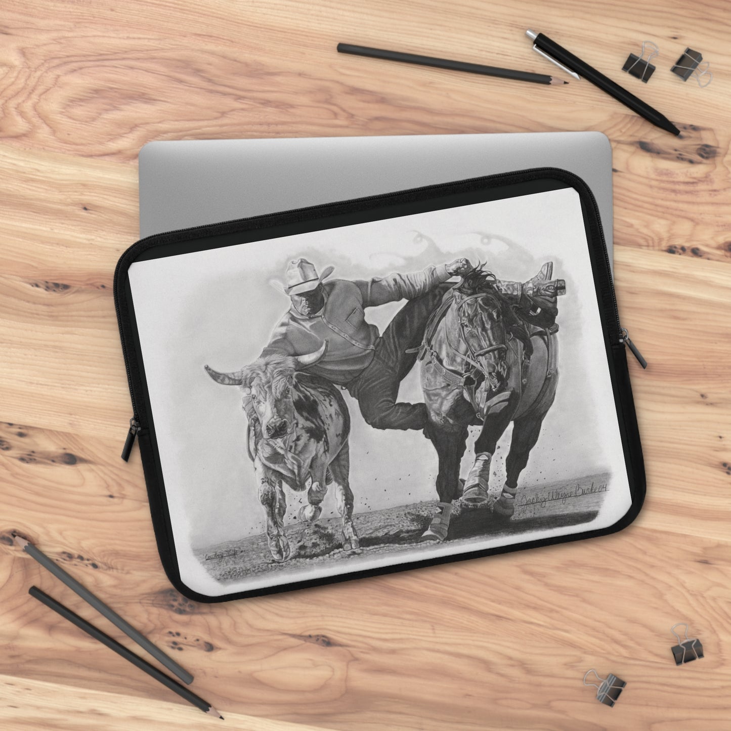 Laptop Sleeve, Western Cowpoke Case, Unique Gift for Ranch Lovers, Rodeo Accessories, Durable Tech Cover