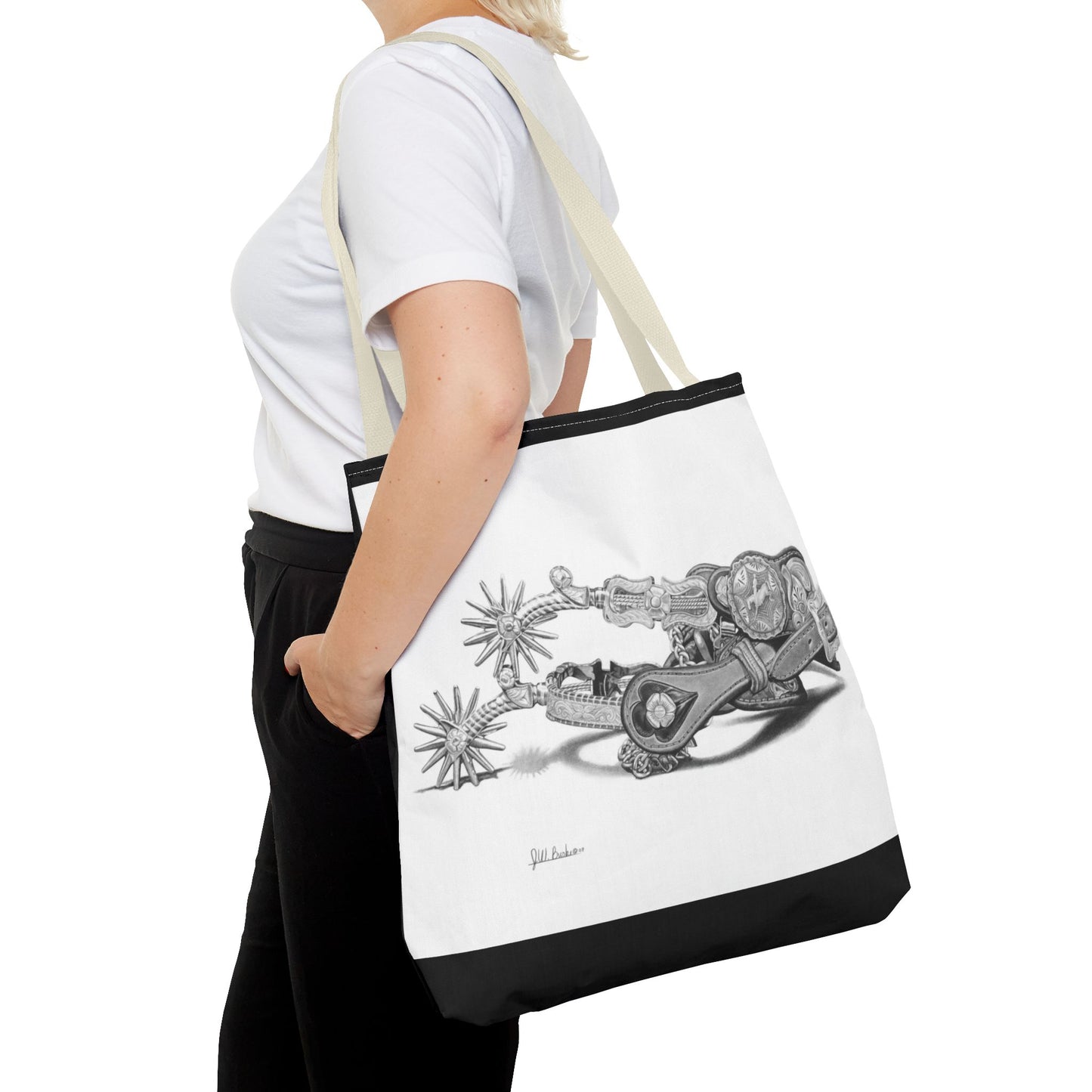 "Spurs" Tote Bag, Western Style Shopping Tote, Equestrian Gift, Farmhouse Decor, Horse Lover Accessory