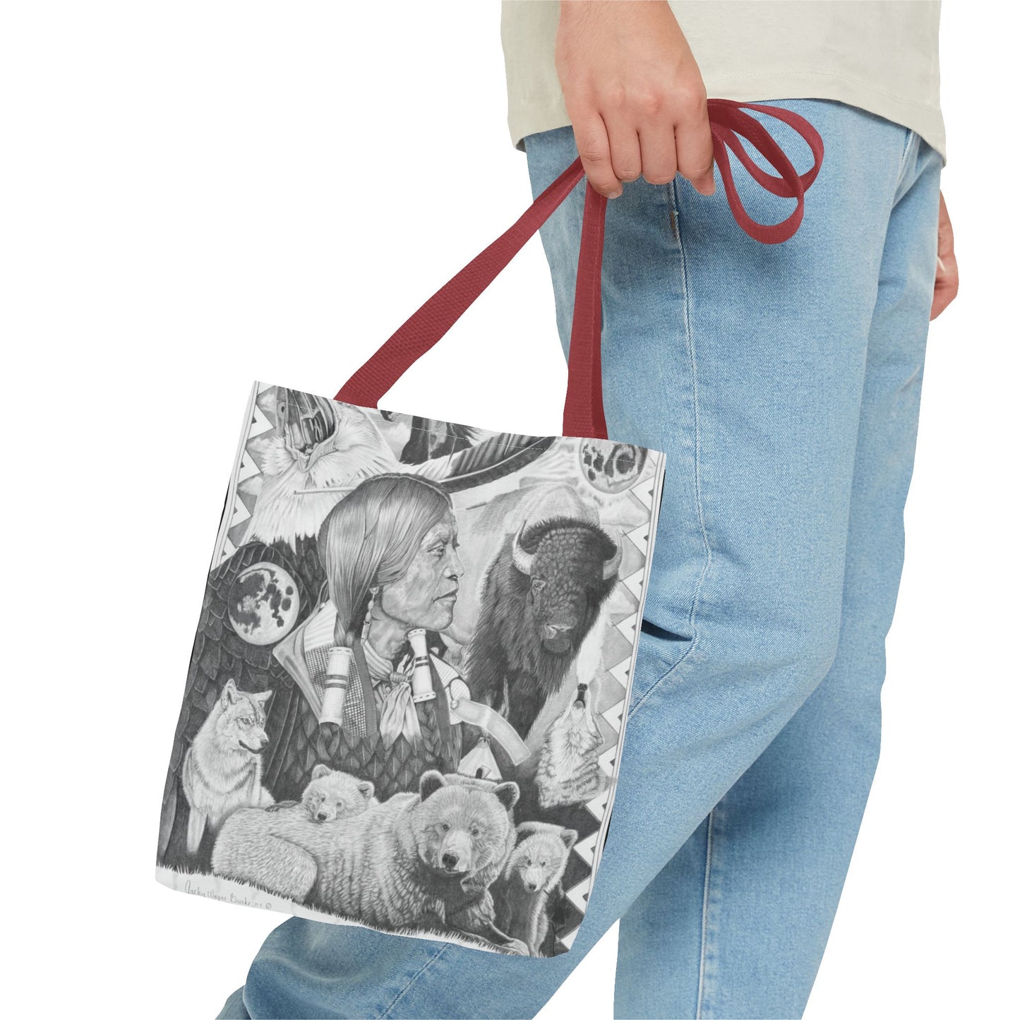 "Two Moon Apache Dream " Tote Bag, Western Style Shopping Tote, Equestrian Gift, Farmhouse Decor, Horse Lover Accessory
