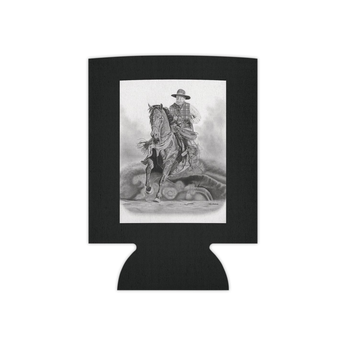 Trouble Up Ahead Rustic Cowboy Can Cooler, Western Beverage Sleeve, Outdoor Party Gear, Country-Themed Drink Holder, Ideal for BBQs & Tailgates