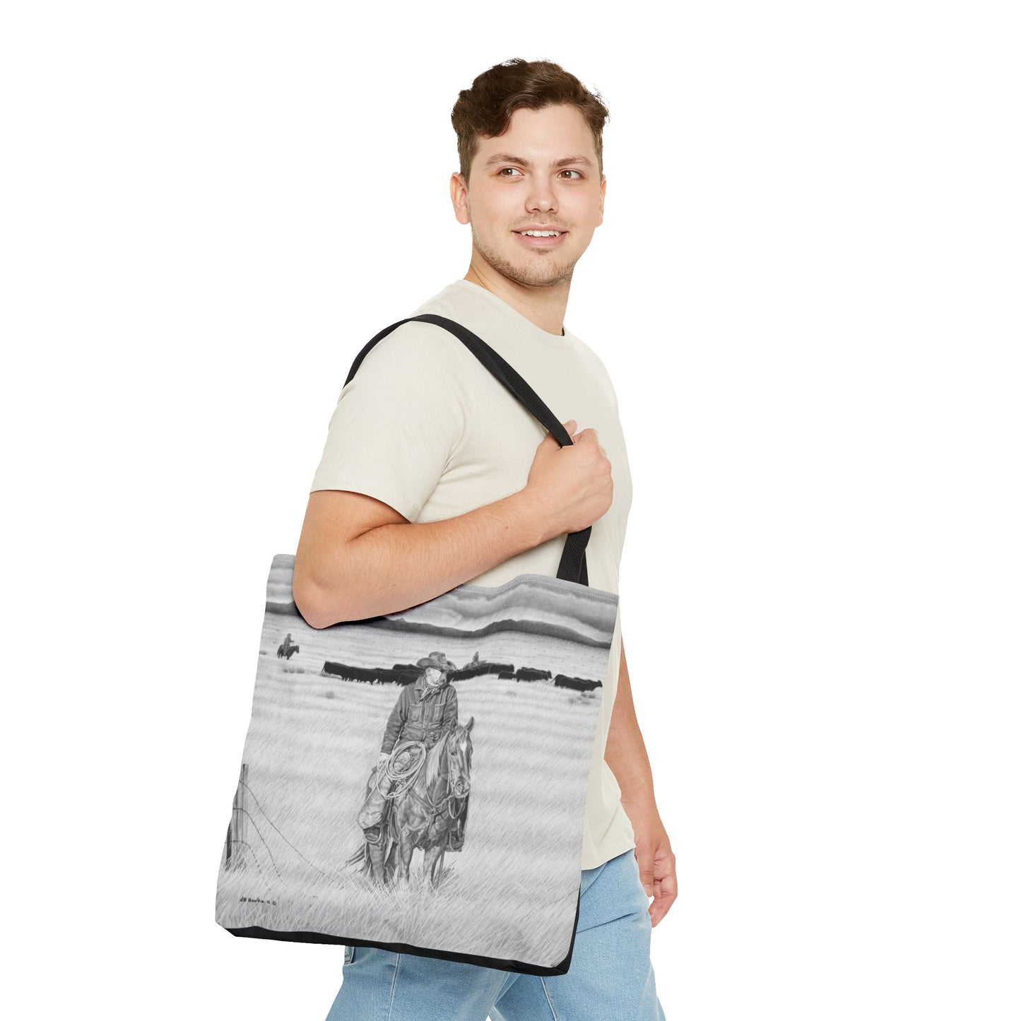 "The Passing Storm" Tote Bag, Western Style Shopping Tote, Equestrian Gift, Farmhouse Decor, Horse Lover Accessory