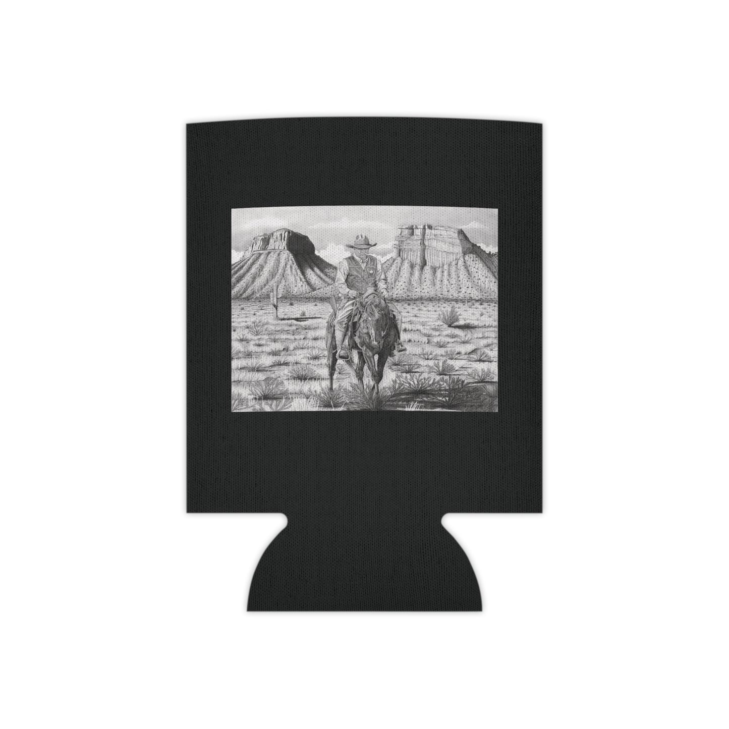 "On The Outlaw Trail" Rustic Cowboy Can Cooler, Western Beverage Sleeve, Outdoor Party Gear, Country-Themed Drink Holder, Ideal for BBQs & Tailgates