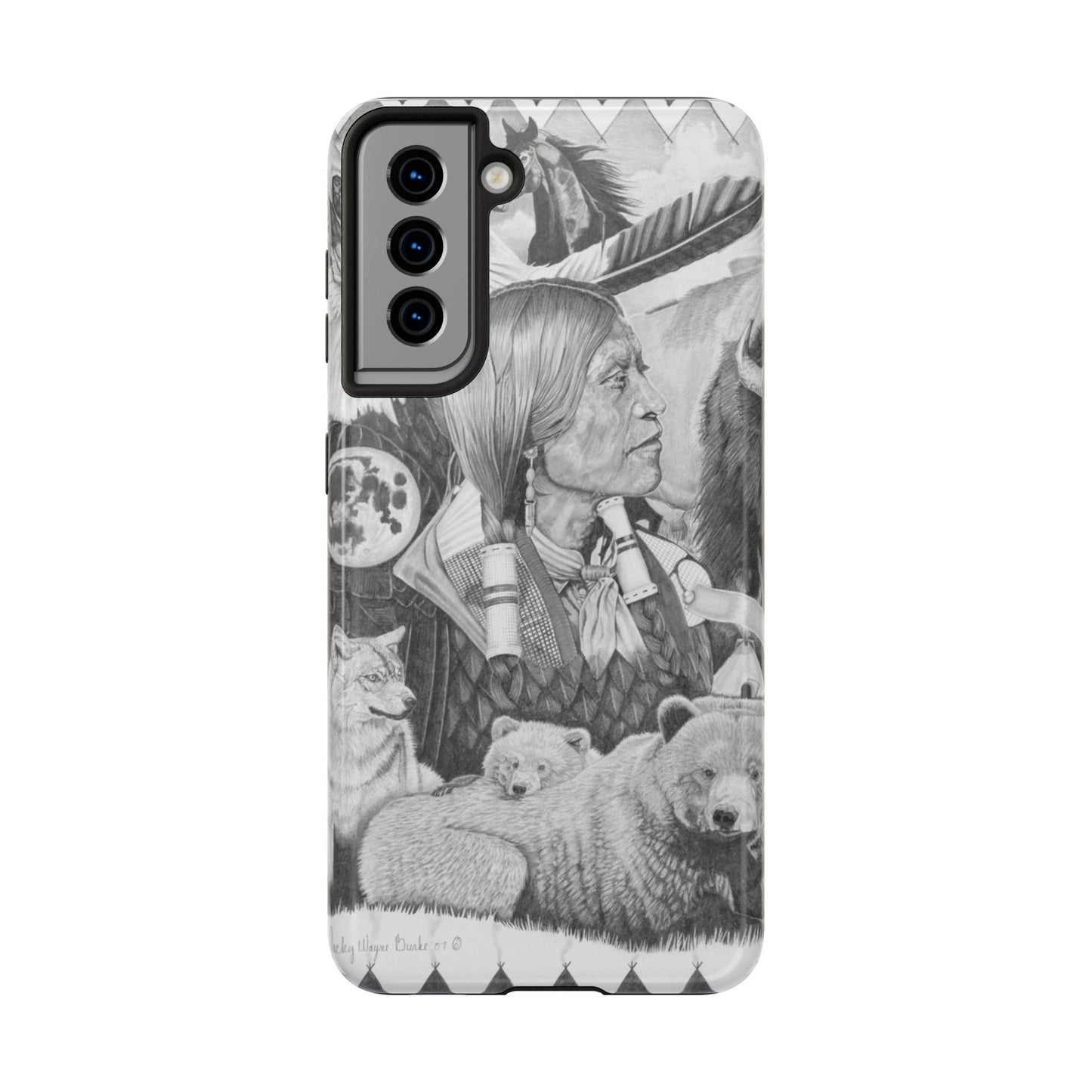 "Two Moon Apache Dream" Western Rodeo Phone Cases, Cowboy Design, Tough Protection, Gift for Him, Ranch Decor, Durable Style