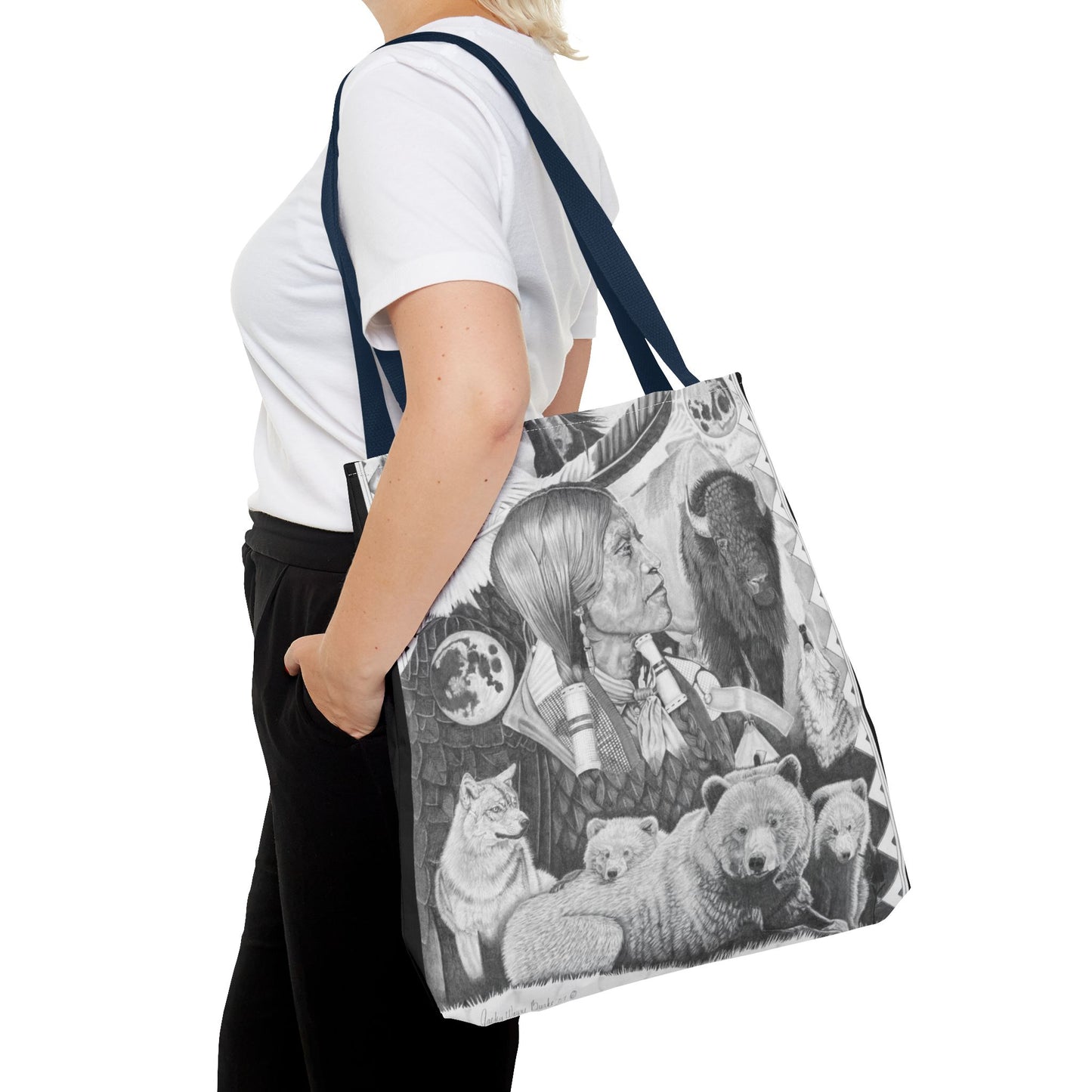 "Two Moon Apache Dream " Tote Bag, Western Style Shopping Tote, Equestrian Gift, Farmhouse Decor, Horse Lover Accessory