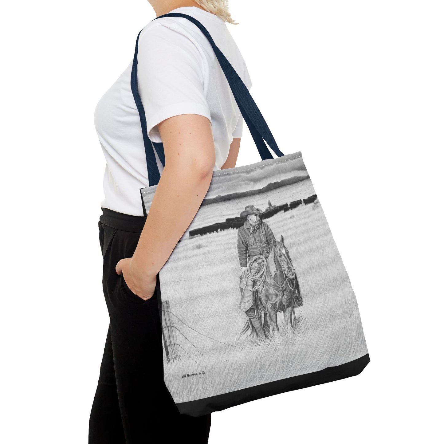 "The Passing Storm" Tote Bag, Western Style Shopping Tote, Equestrian Gift, Farmhouse Decor, Horse Lover Accessory