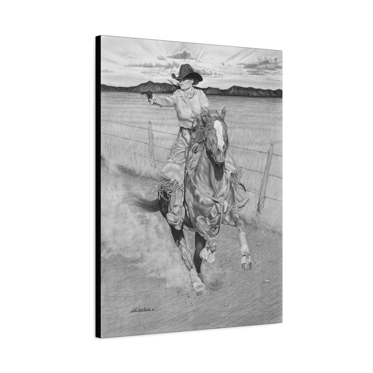 "Dangerouse and Beautiful" western art on canvas