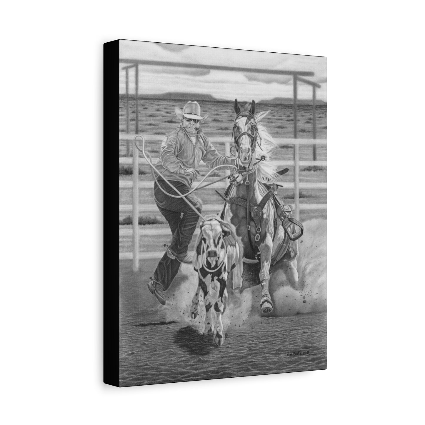 "Stone Cold Throw" Western Artwork on canvas