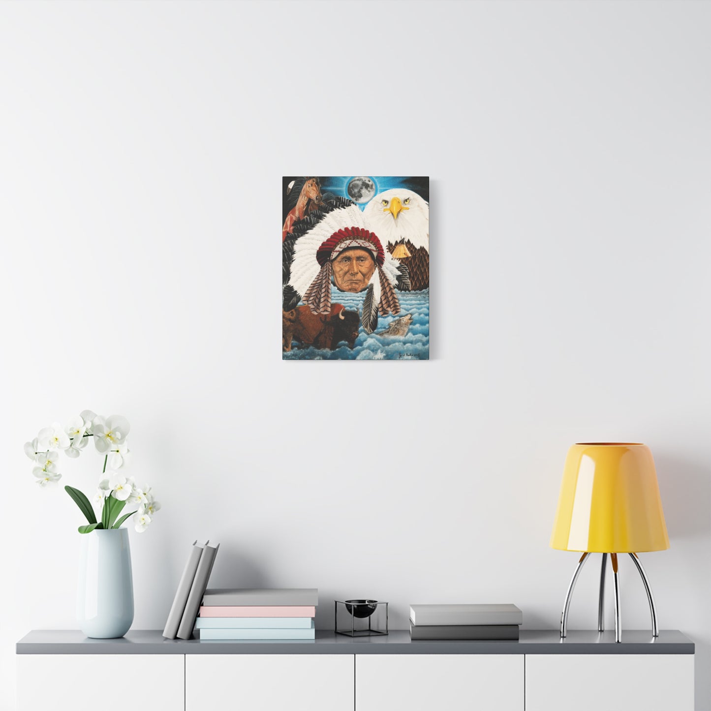 "Dream of Chief Joseph" western art on canvas