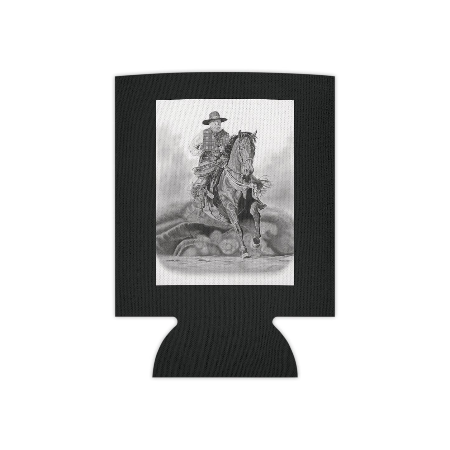 Trouble Up Ahead Rustic Cowboy Can Cooler, Western Beverage Sleeve, Outdoor Party Gear, Country-Themed Drink Holder, Ideal for BBQs & Tailgates