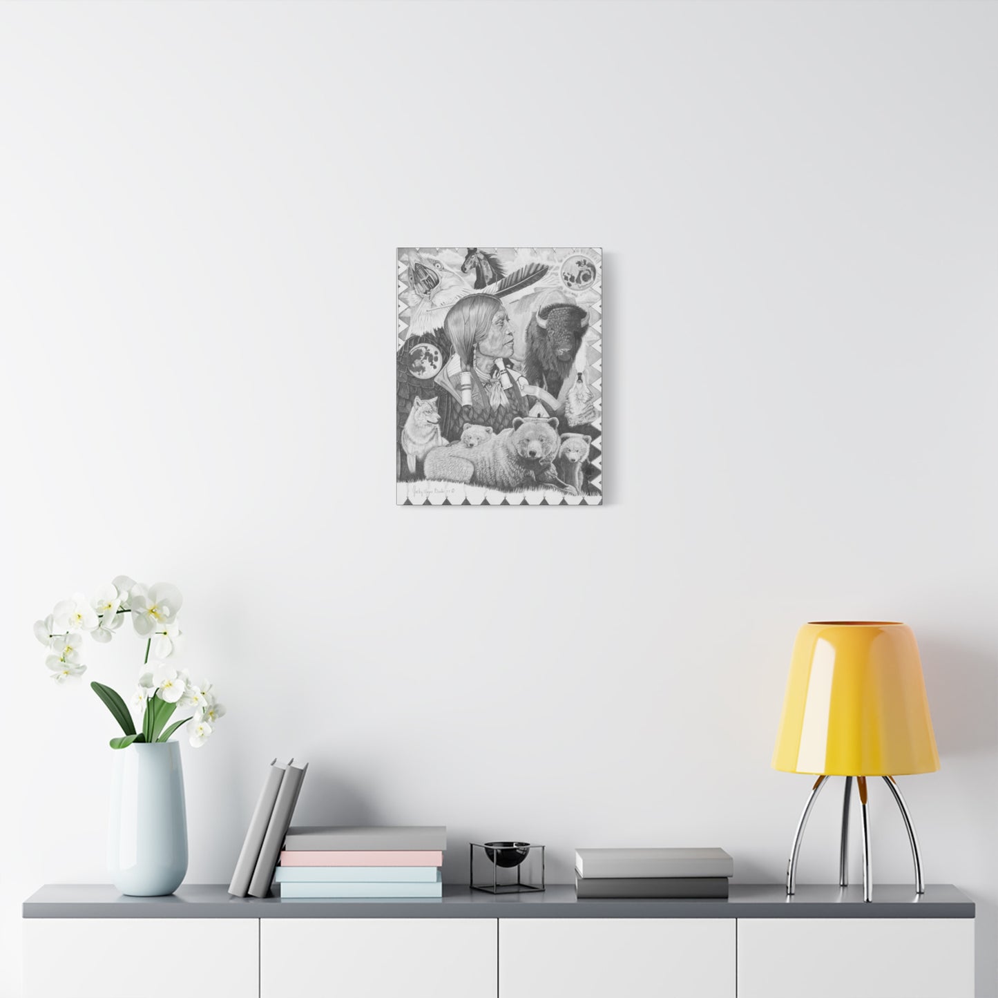 "Two Moon Apache Dream" western art on canvas