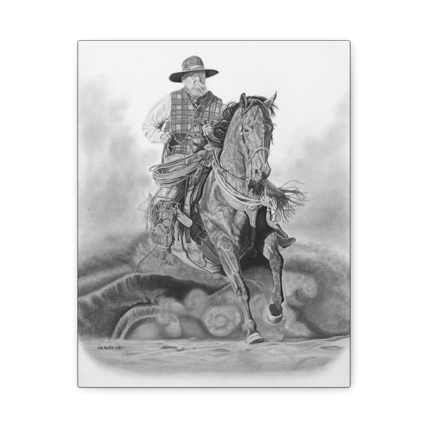 "Trouble Up Ahead " western art on canvas
