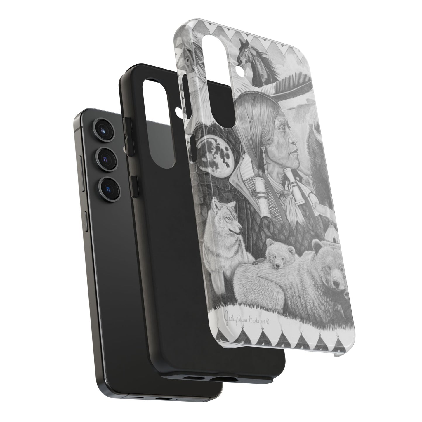 "Two Moon Apache Dream" Western Rodeo Phone Cases, Cowboy Design, Tough Protection, Gift for Him, Ranch Decor, Durable Style