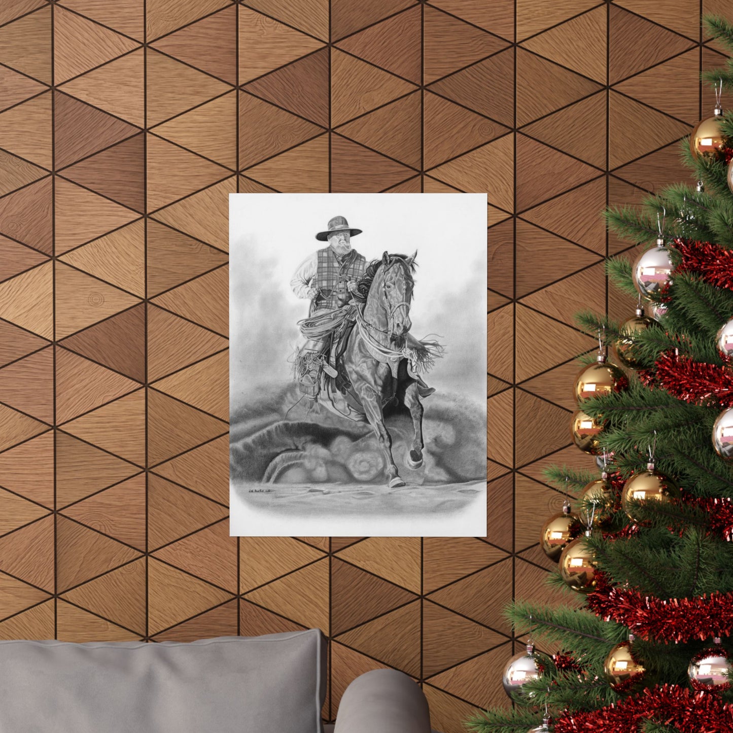 "Trouble Up Ahead" Western Cowboy Art Print, Cowboy Wall Decor, Horse Lover Gift, Rustic Home Decor, Country Themed Artwork