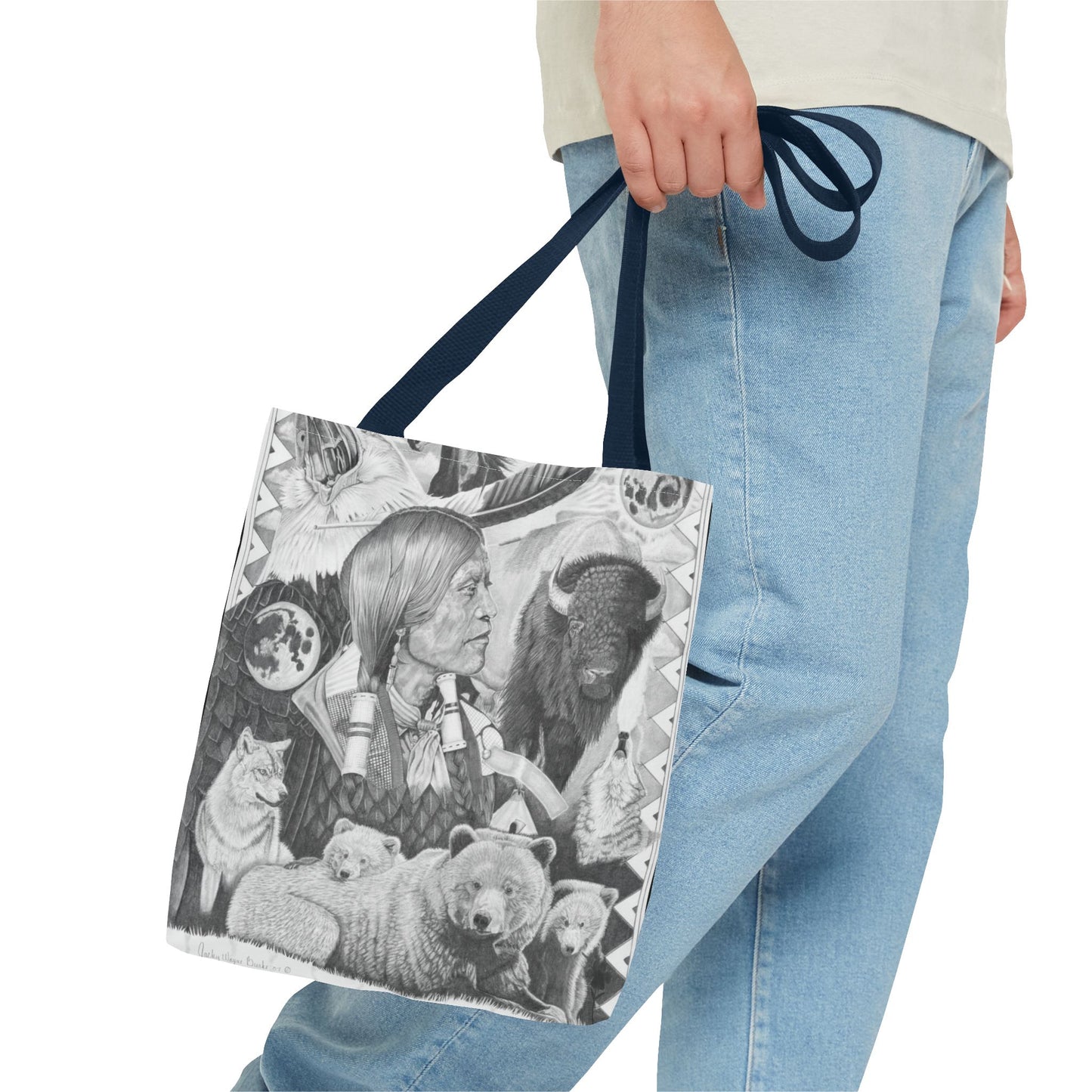 "Two Moon Apache Dream " Tote Bag, Western Style Shopping Tote, Equestrian Gift, Farmhouse Decor, Horse Lover Accessory