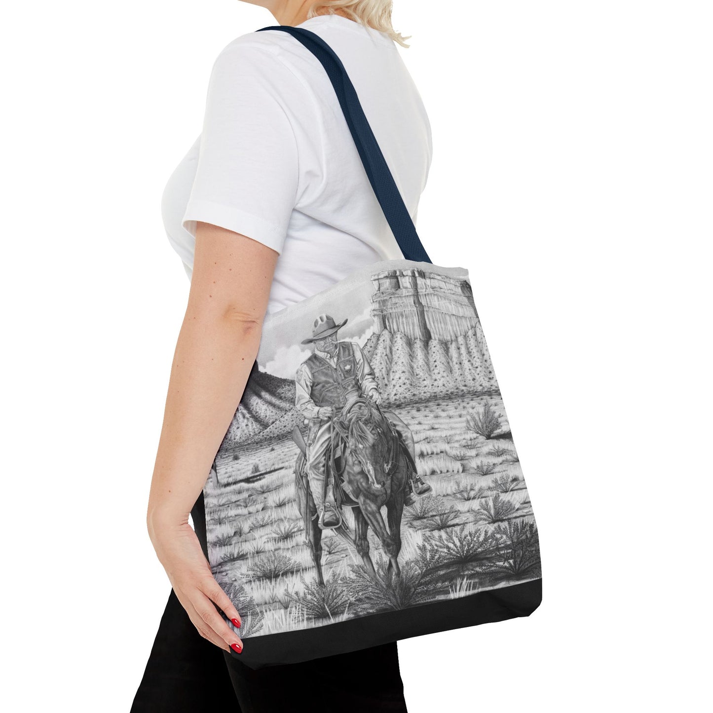 "On the Outlaw Trail "Tote Bag, Western Style Shopping Tote, Equestrian Gift, Farmhouse Decor, Horse Lover Accessory