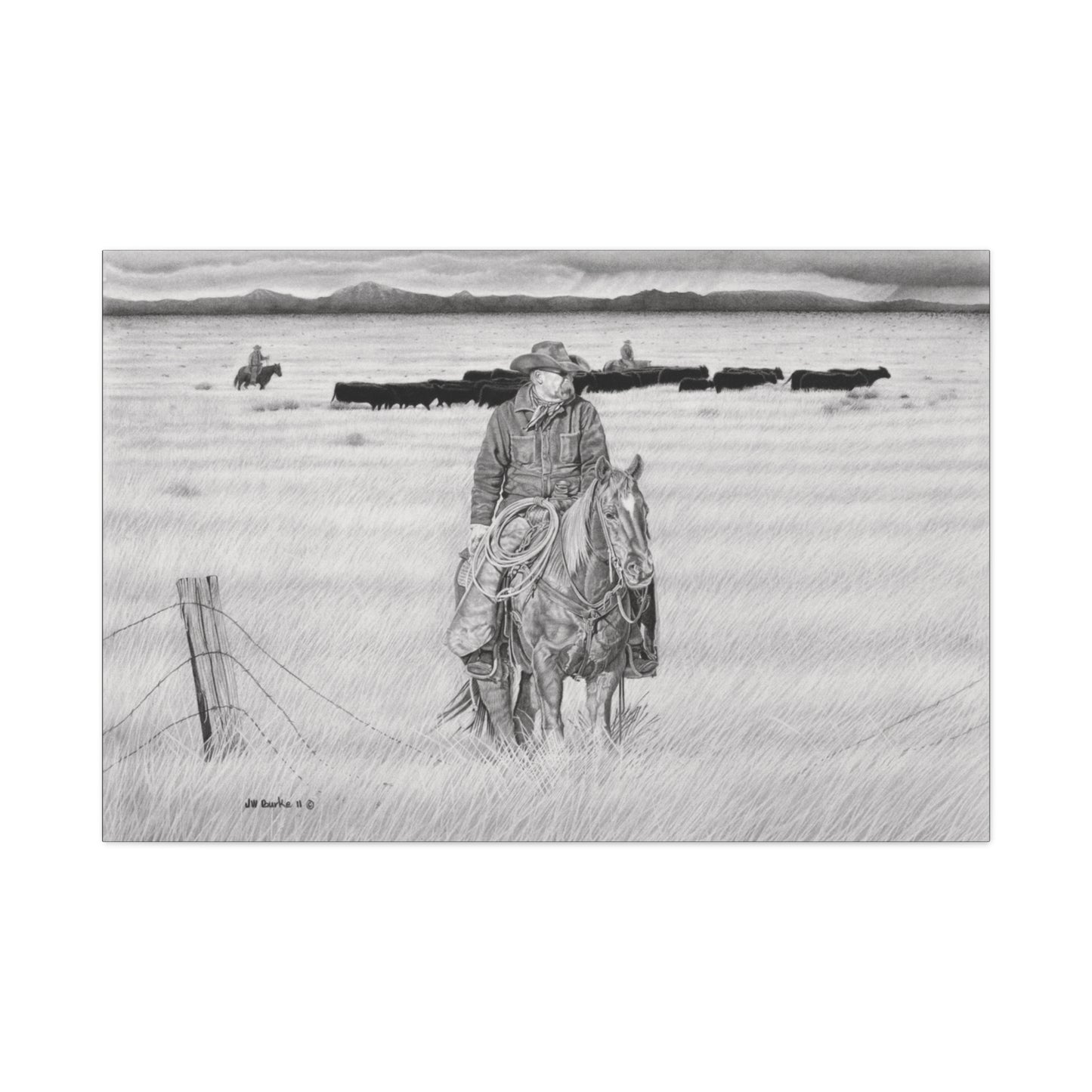 "The Passing Storm" western art on canvas