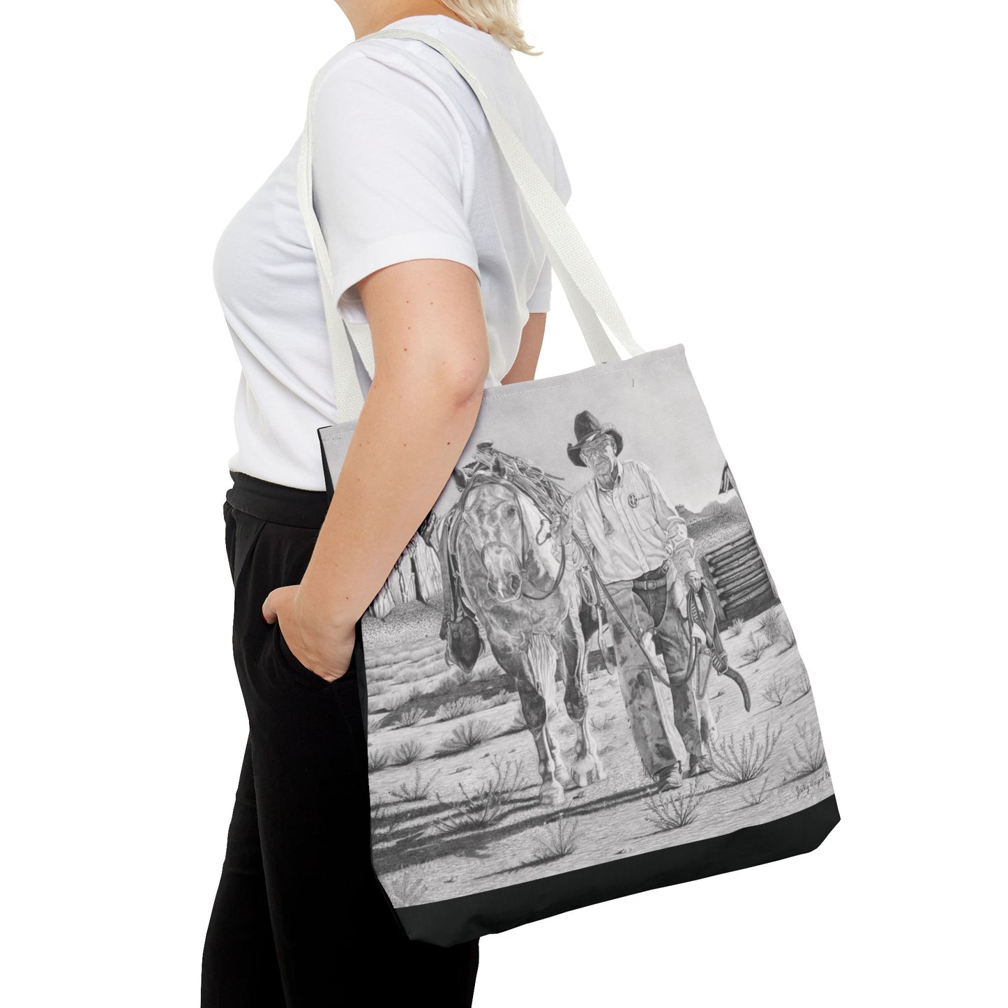 "On The Trail of Outlaw" Western Art Tote Bag