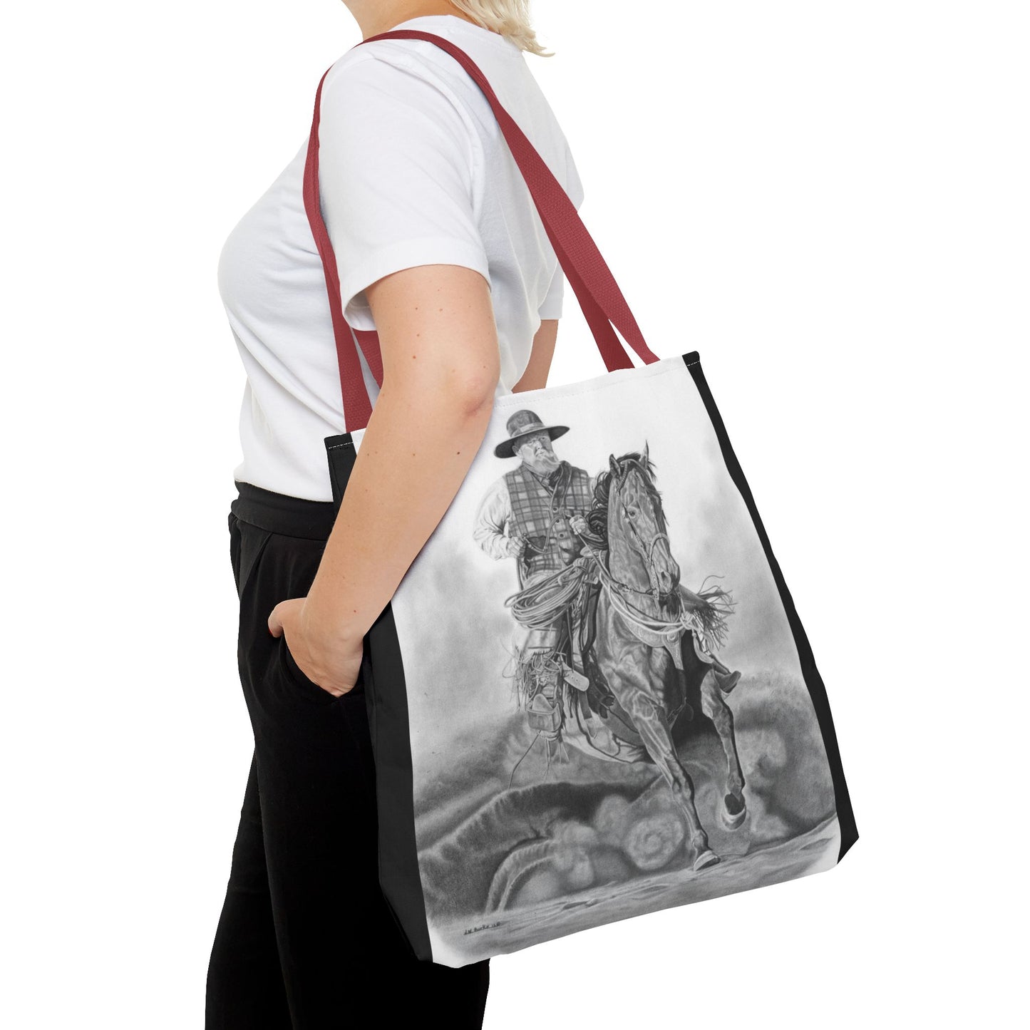 "Trouble Up Ahead" Tote Bag, Western Style Shopping Tote, Equestrian Gift, Farmhouse Decor, Horse Lover Accessory