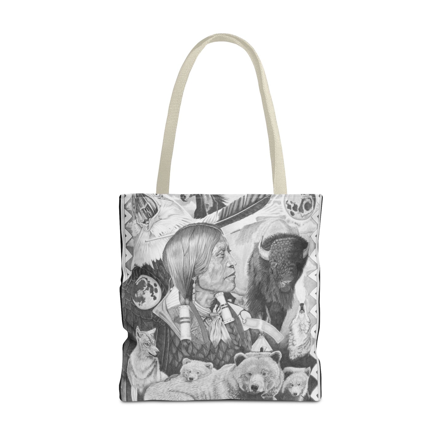 "Two Moon Apache Dream " Tote Bag, Western Style Shopping Tote, Equestrian Gift, Farmhouse Decor, Horse Lover Accessory